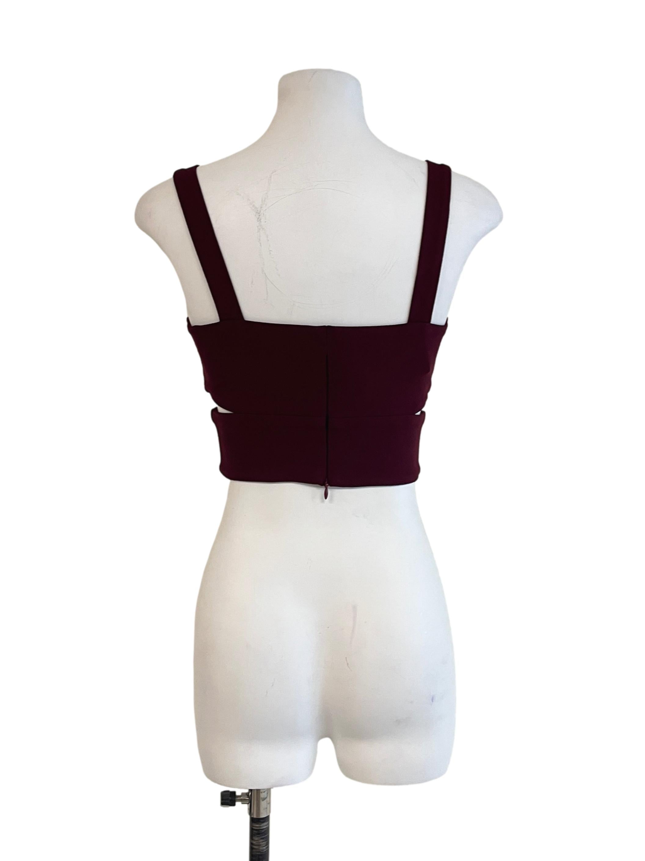 Deep Red Sweetheart Neck Top