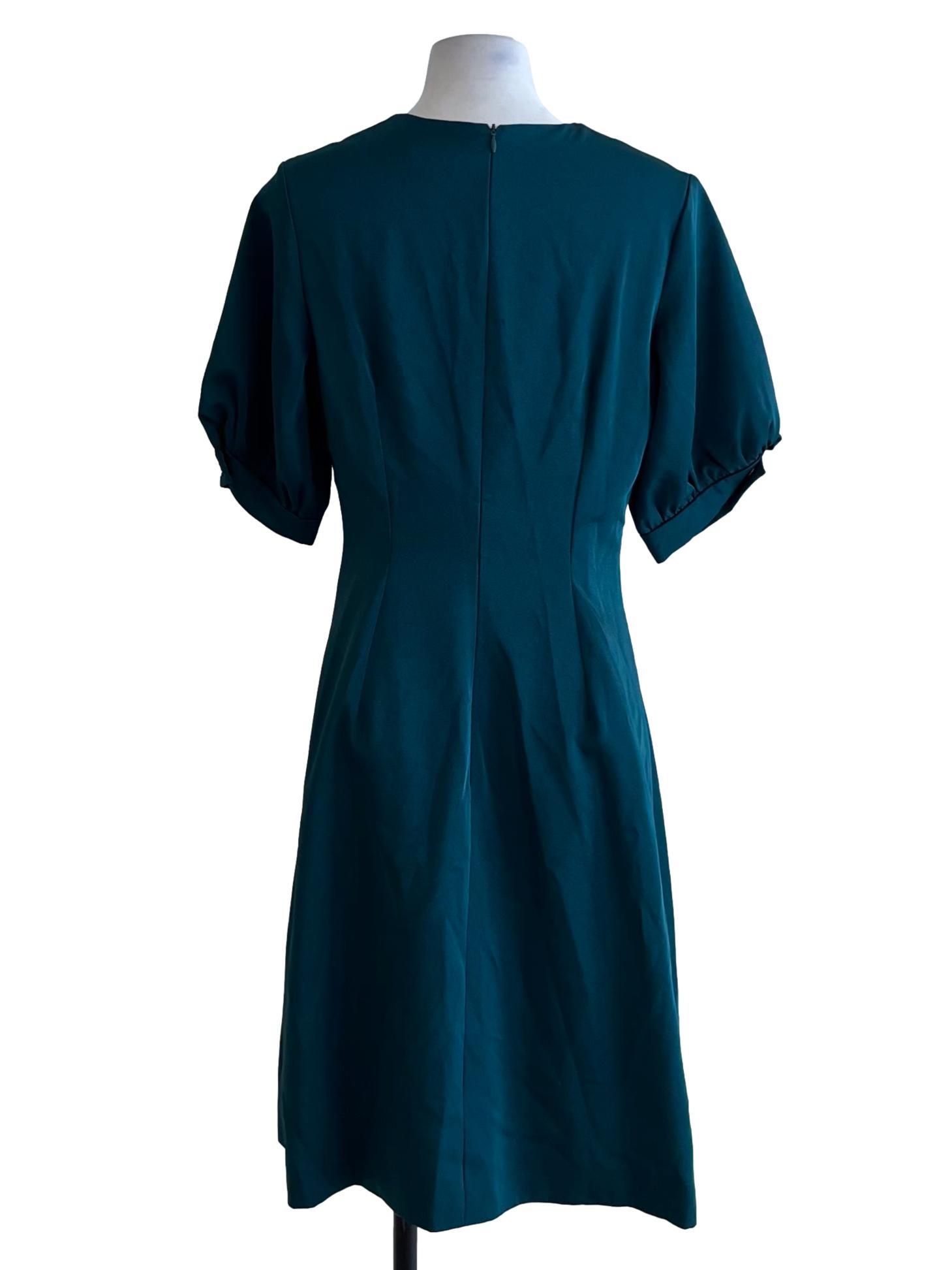 Ocean Blue V-Neckline Empire Dress