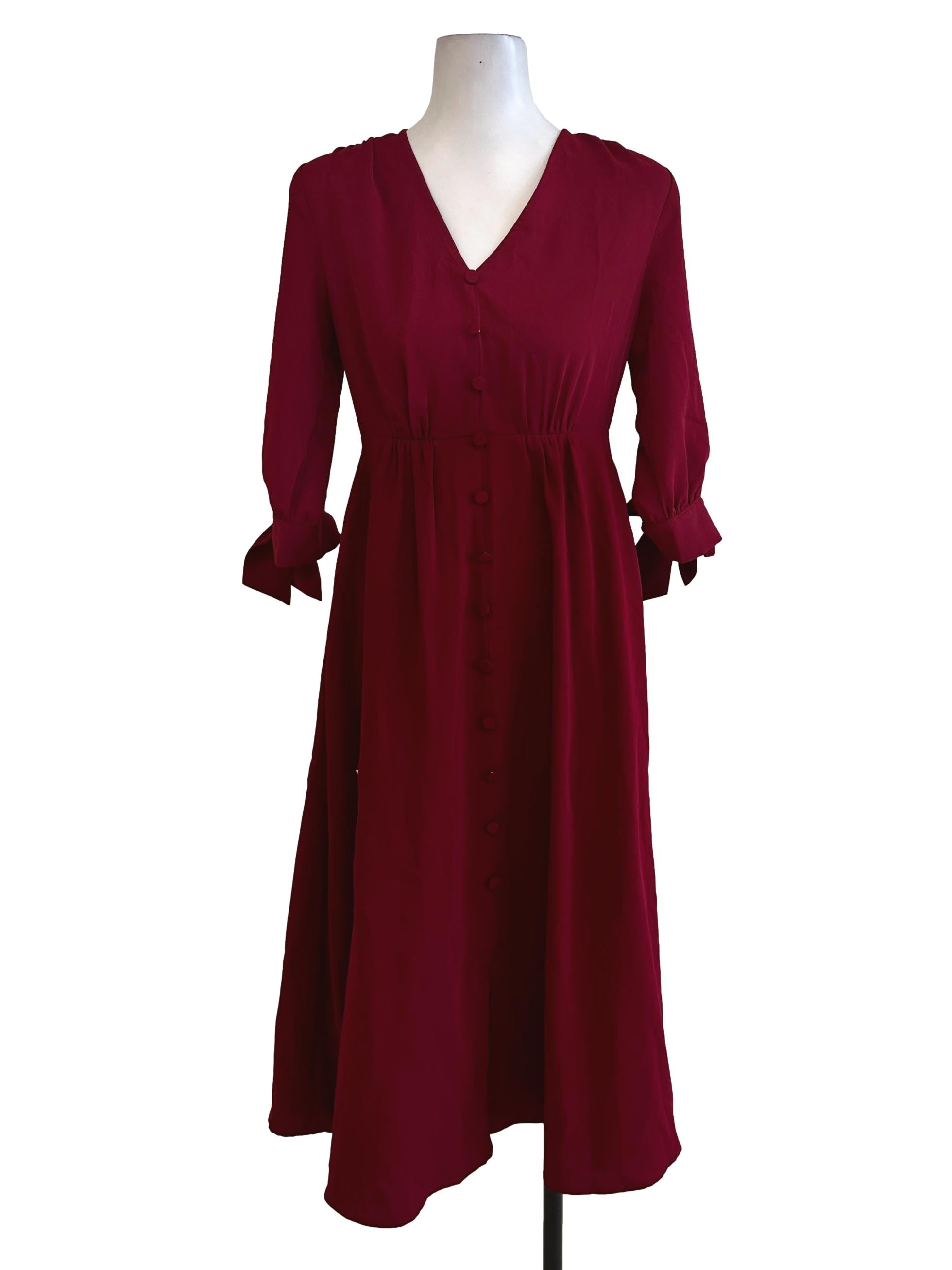 Red V Neck Maxi Dress