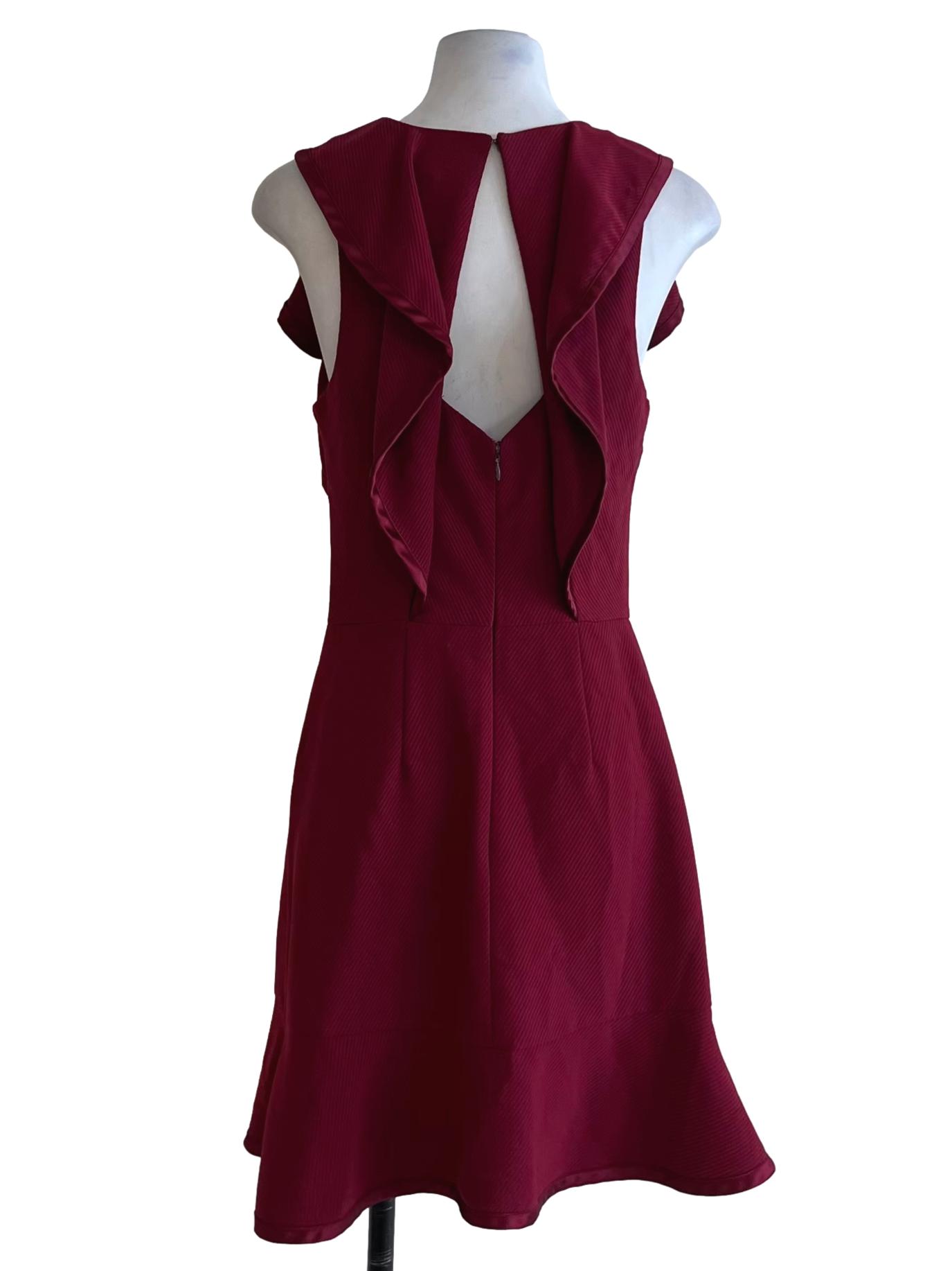 Mulberry Purple Jewel Neckline A-Line Dress