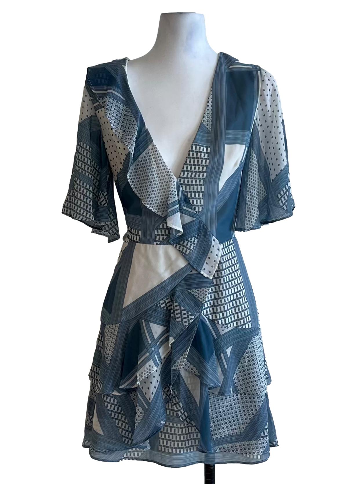 Aegean Blue V-Neckline Empire Dress