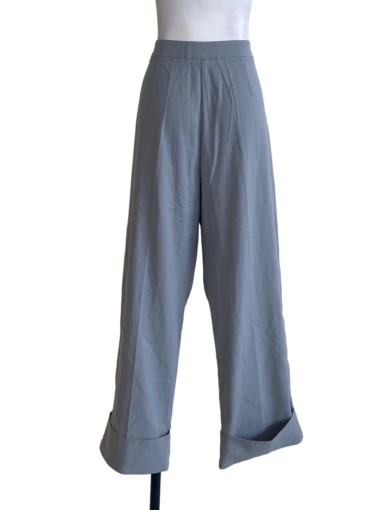 Frost Blue Formal Straight Pants