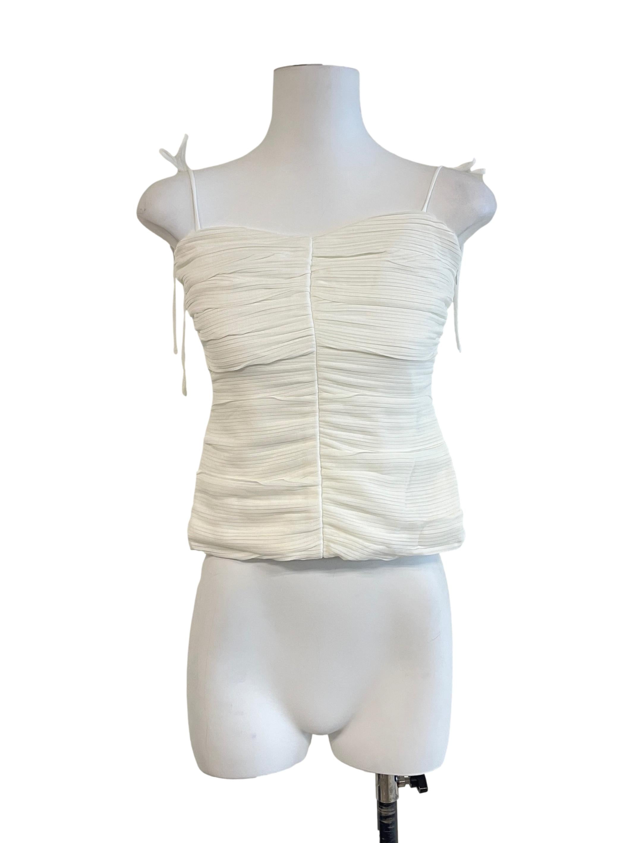 Chiffon White Spaghetti Strap Top
