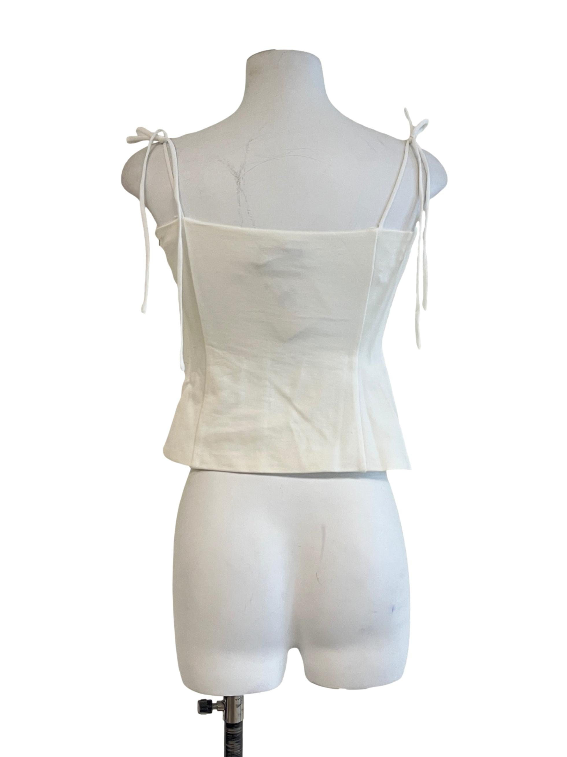 Chiffon White Spaghetti Strap Top