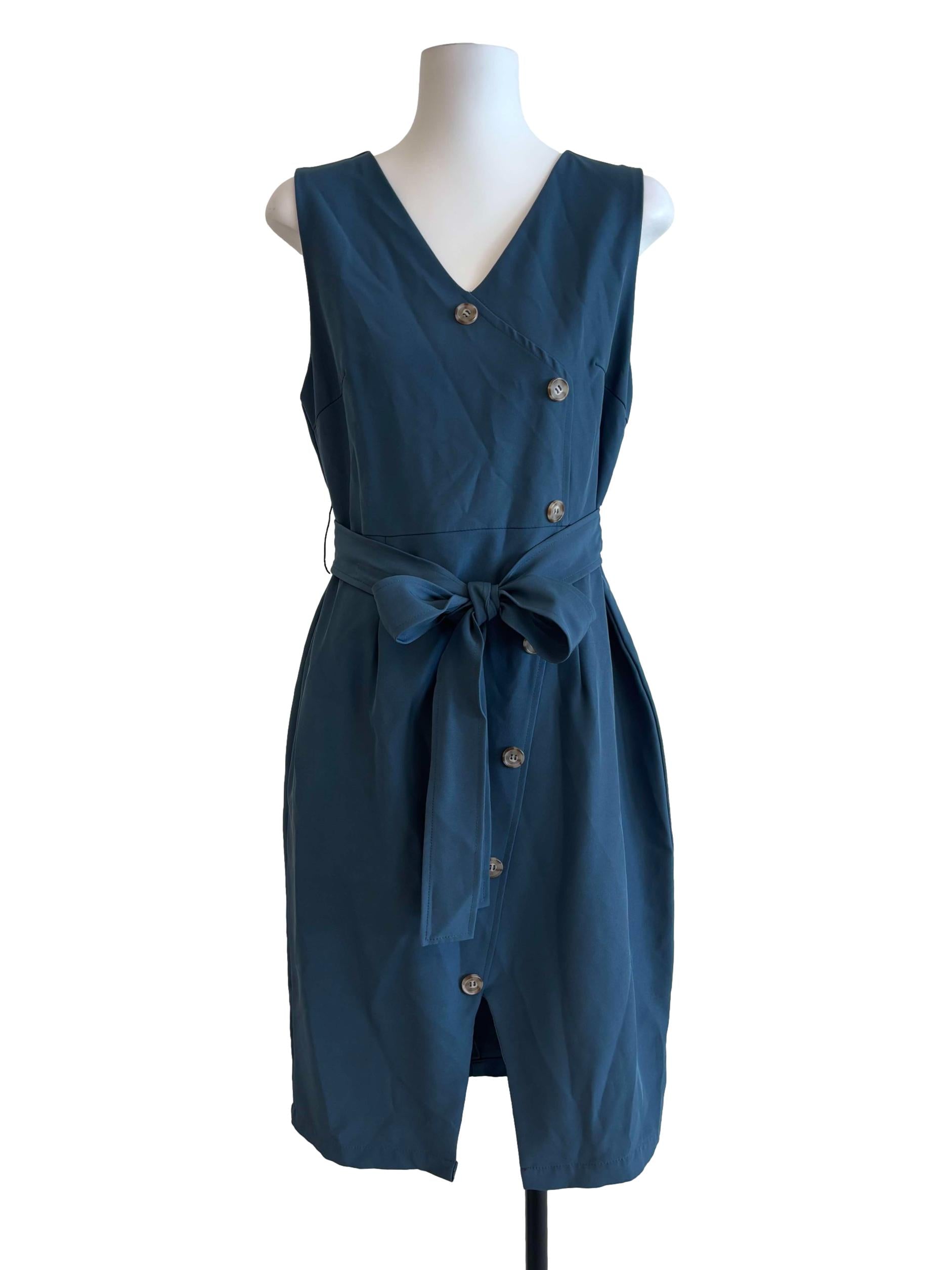 Lapis Blue Sleeveless Sheath Dress