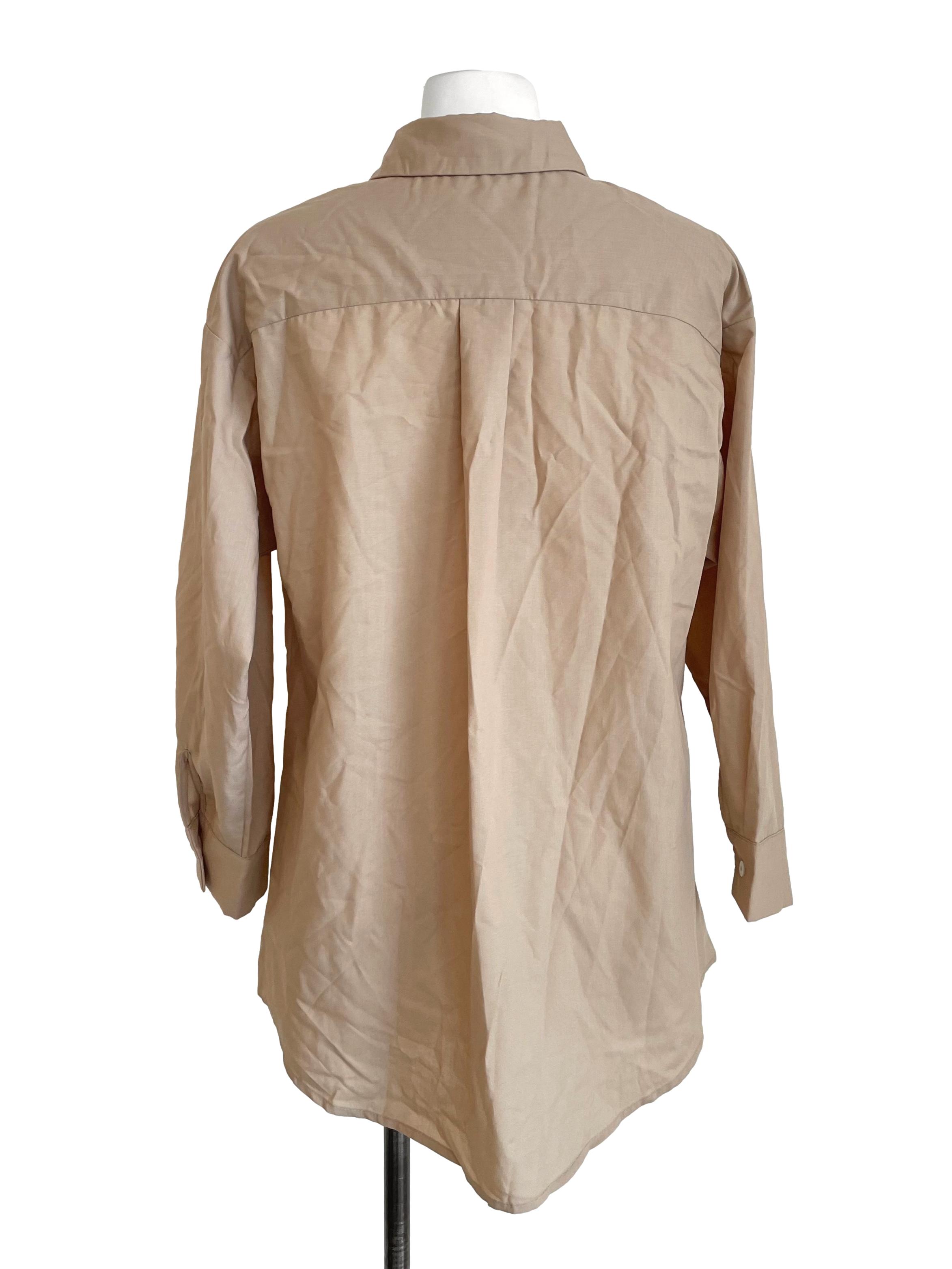 Khaki Oversized Shirt Dress