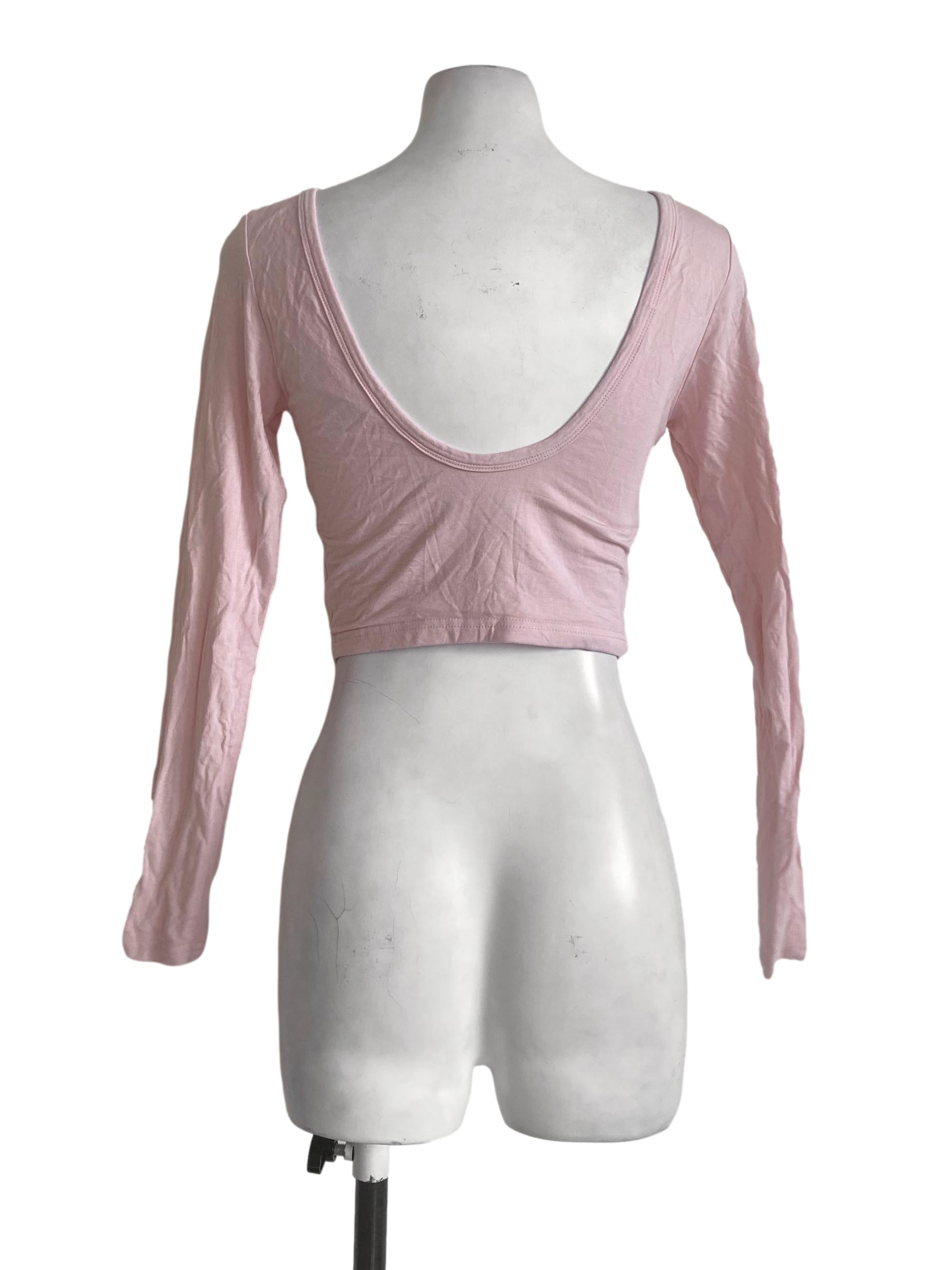 Flamingo Pink Twill Crop Top