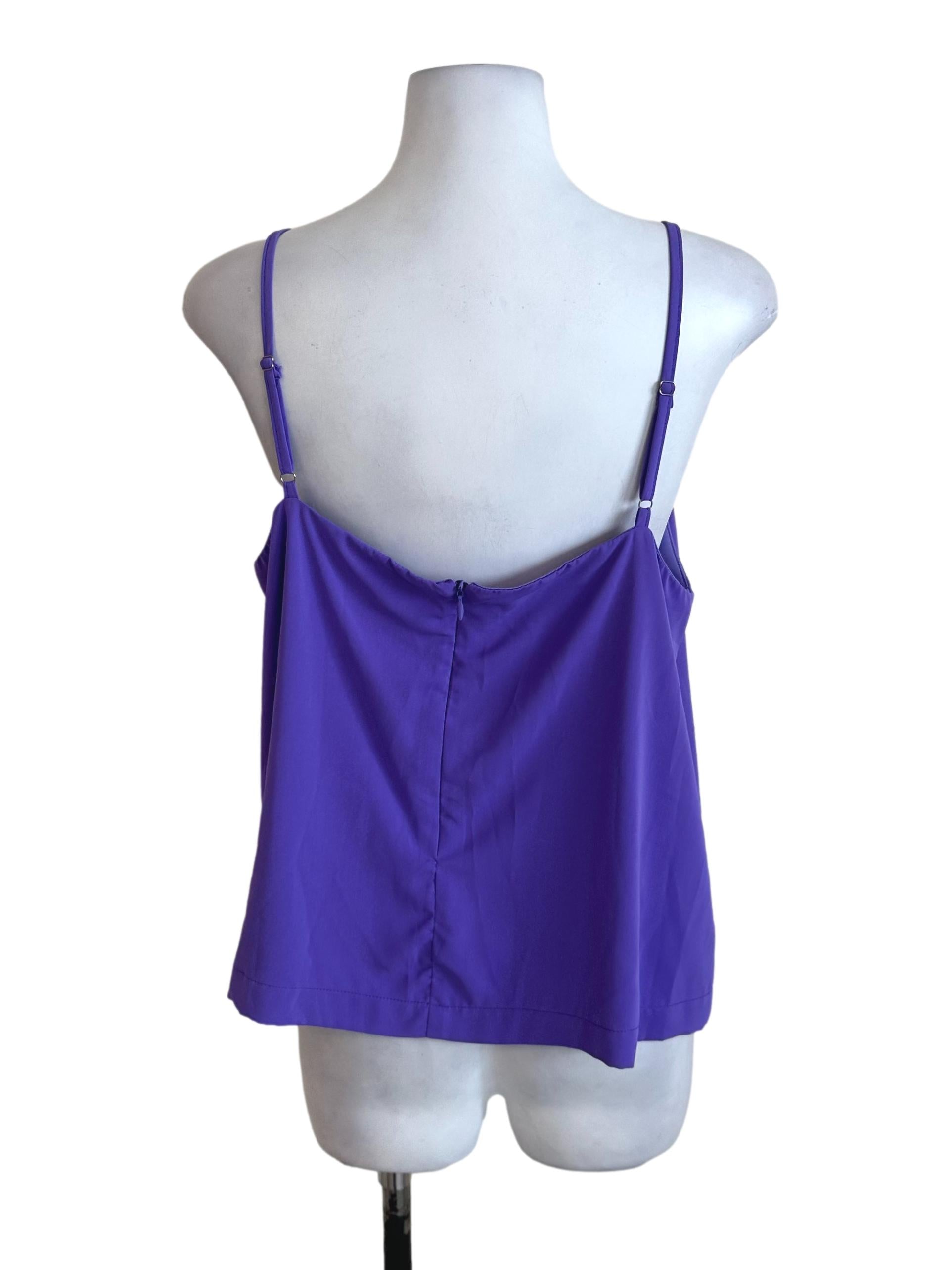 Violet Purple Plain Loose Top YHF