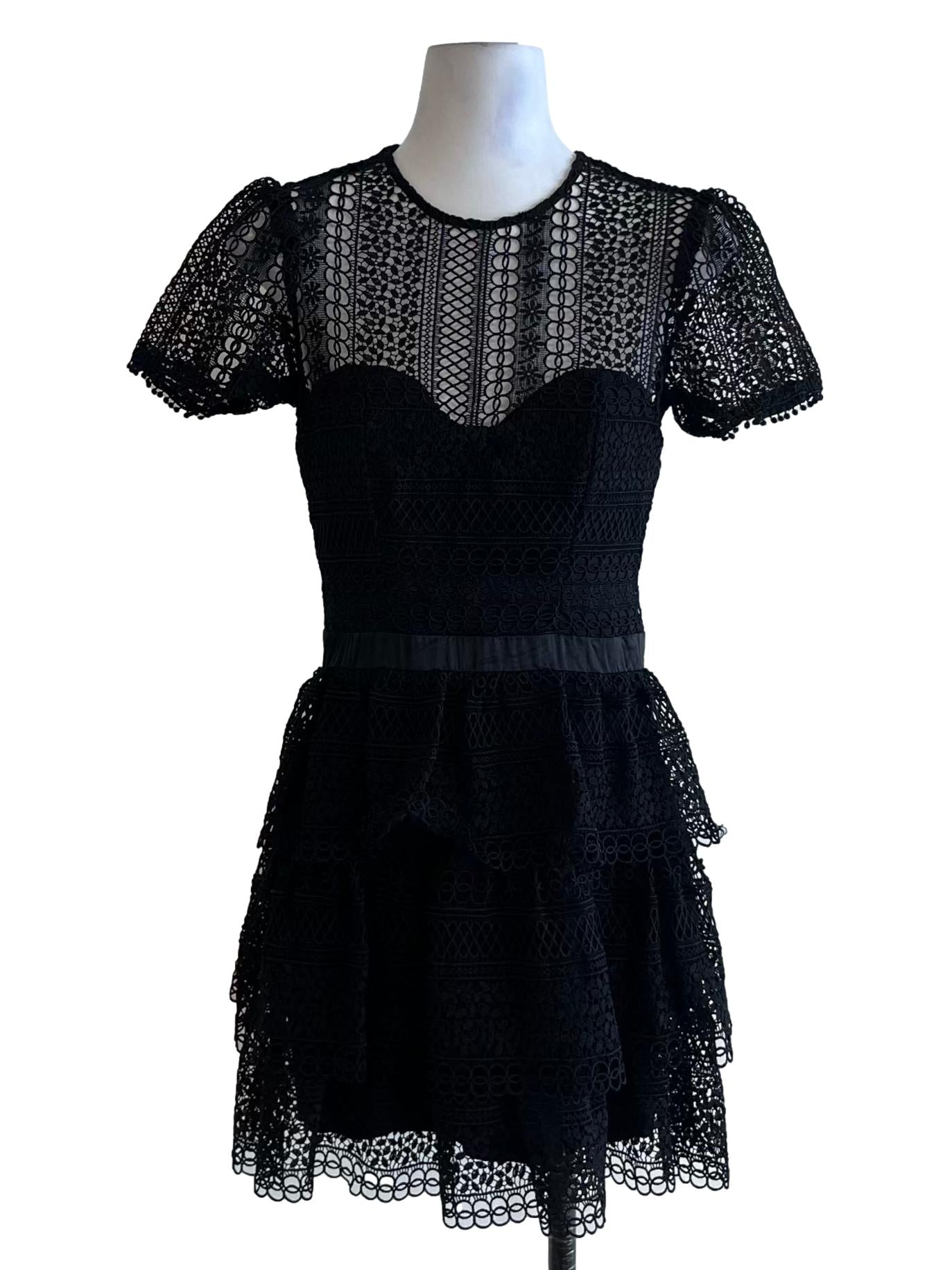 Black Lace Empire Dress