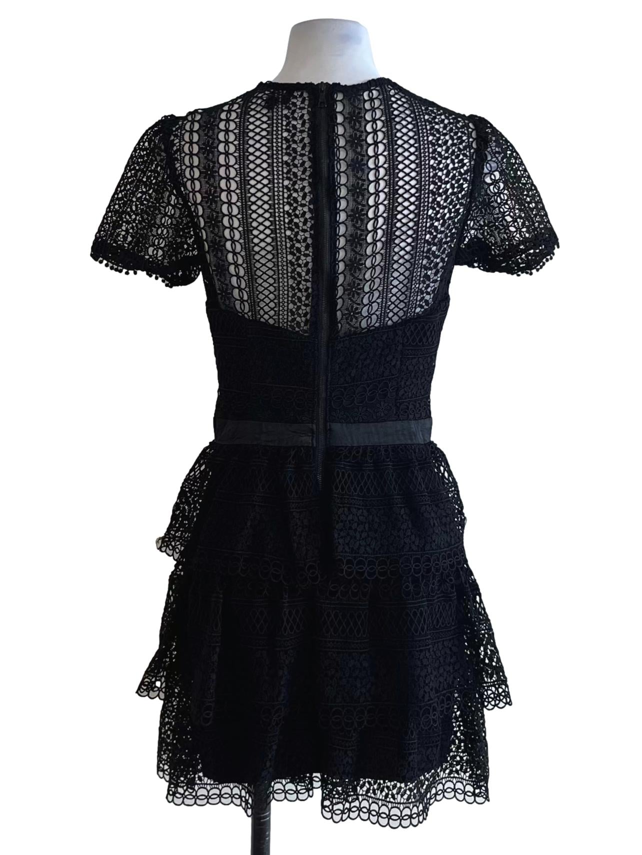 Black Lace Empire Dress