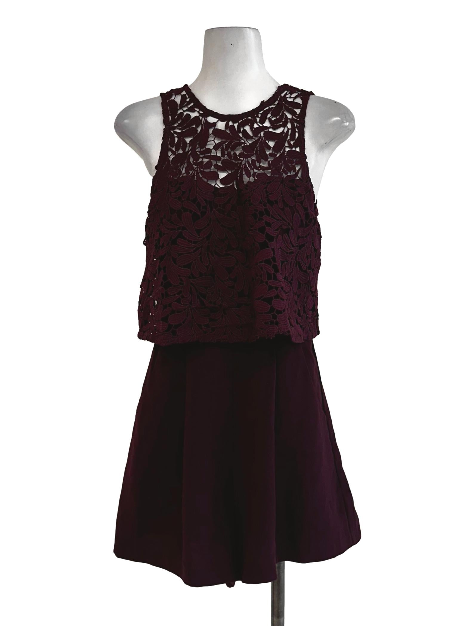 Currant Red Lace Romper