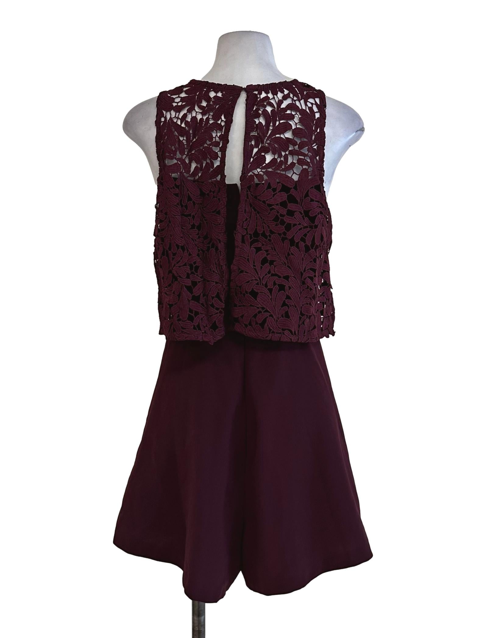 Currant Red Lace Romper