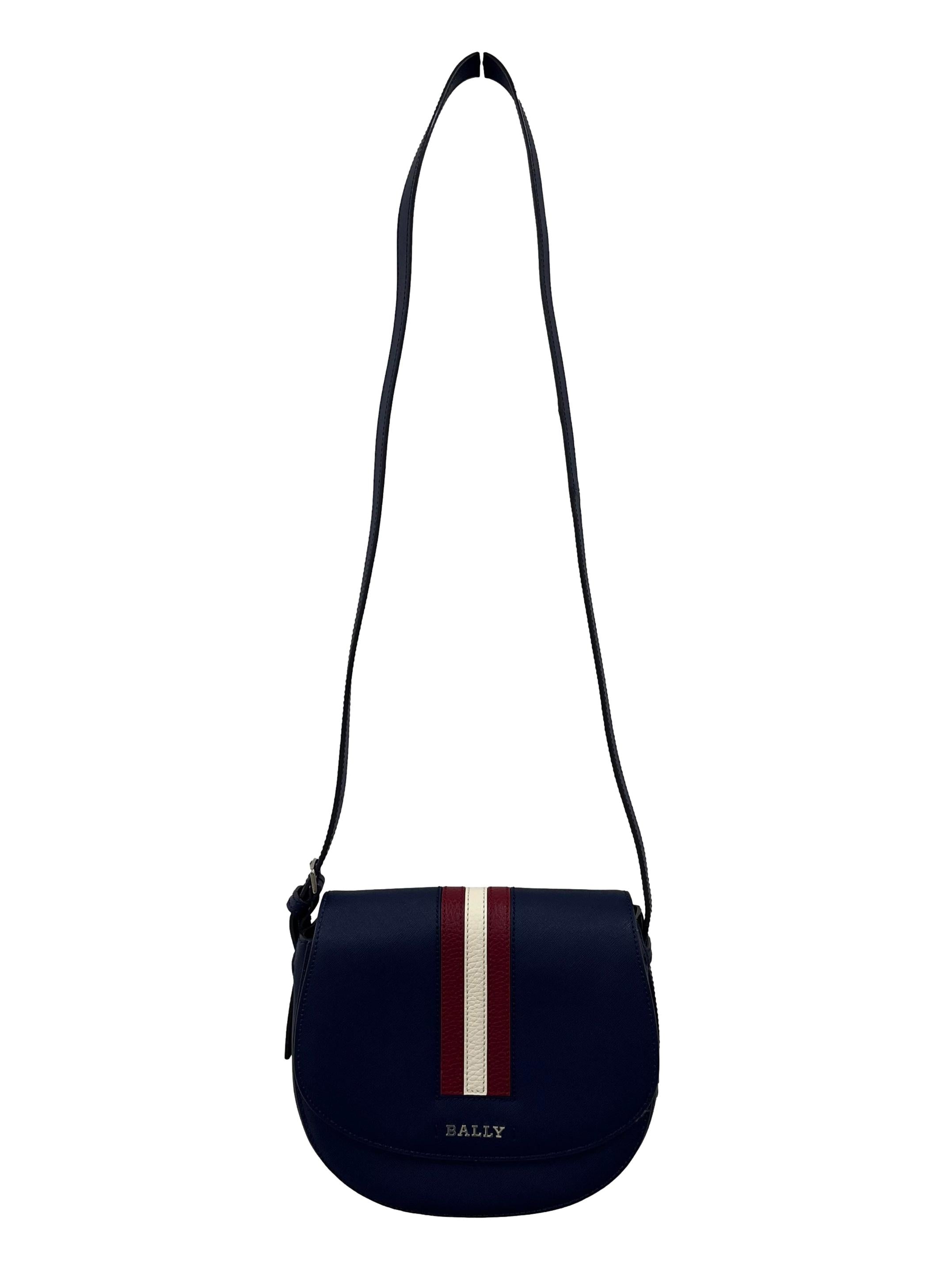 Blue Leather Supra Off White Stripe Crossbody Bag