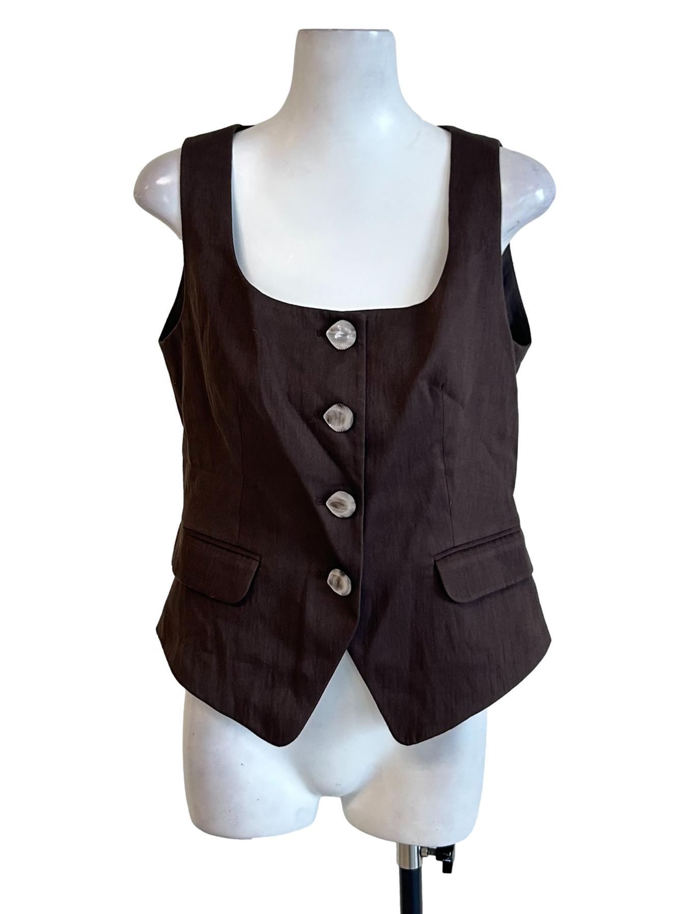 Brunette Brown Vest Top