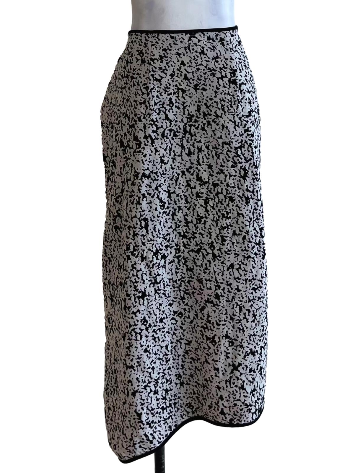 White Abstract Pencil Skirt