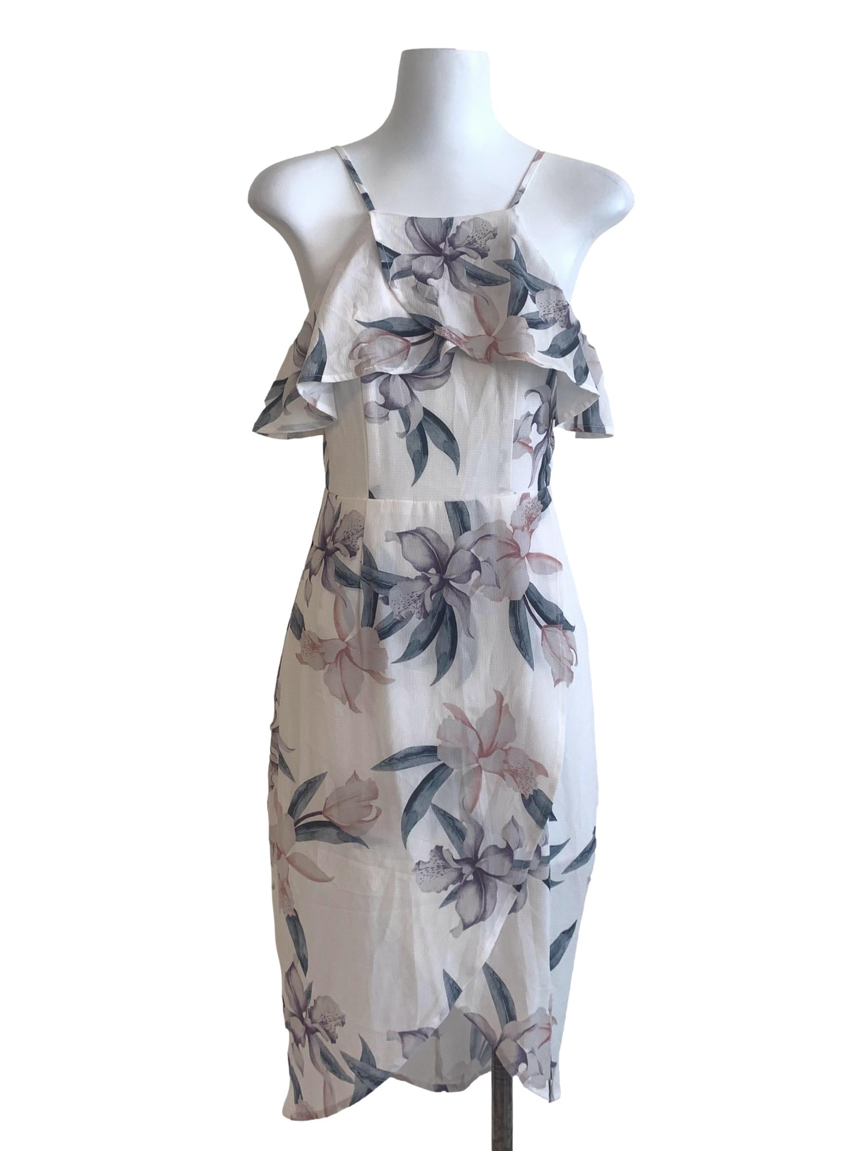 White Floral Pattern Dress TTR