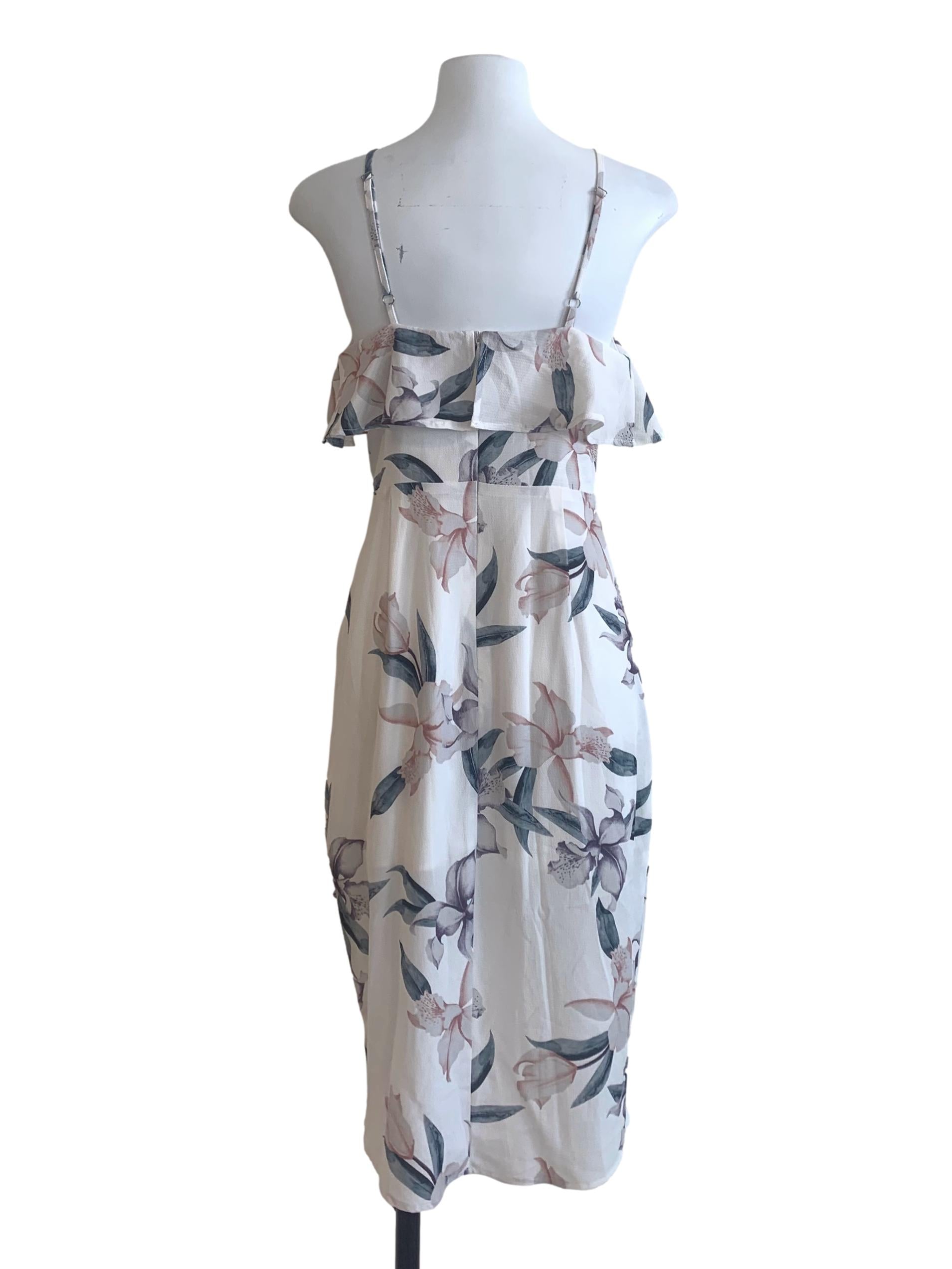 White Floral Pattern Dress TTR