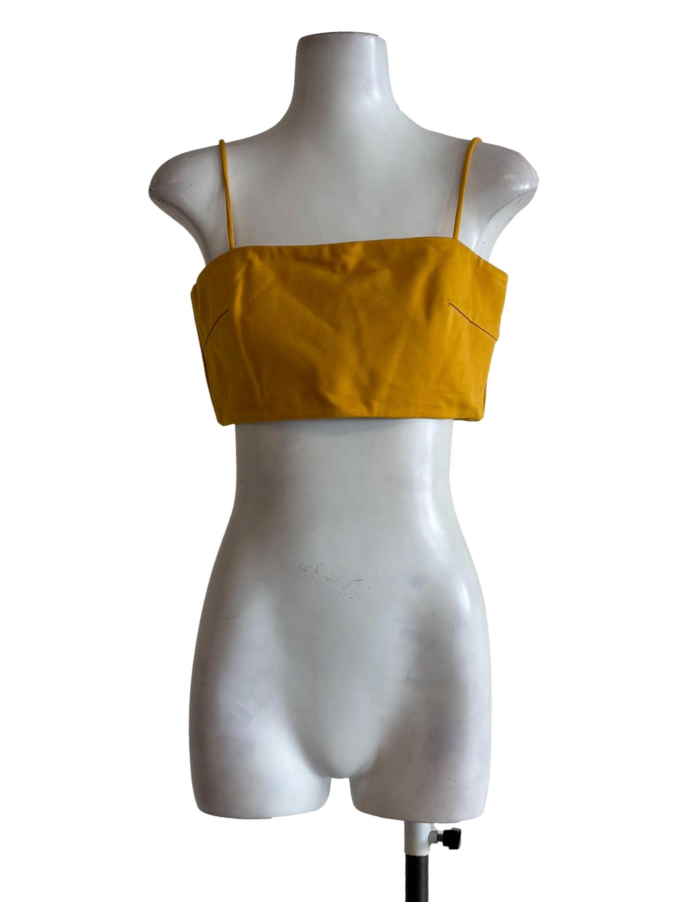Amber Yellow Cropped Camisole Top