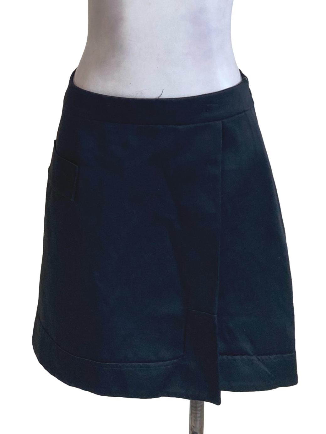 Black Slit Mini A-Line Skirt