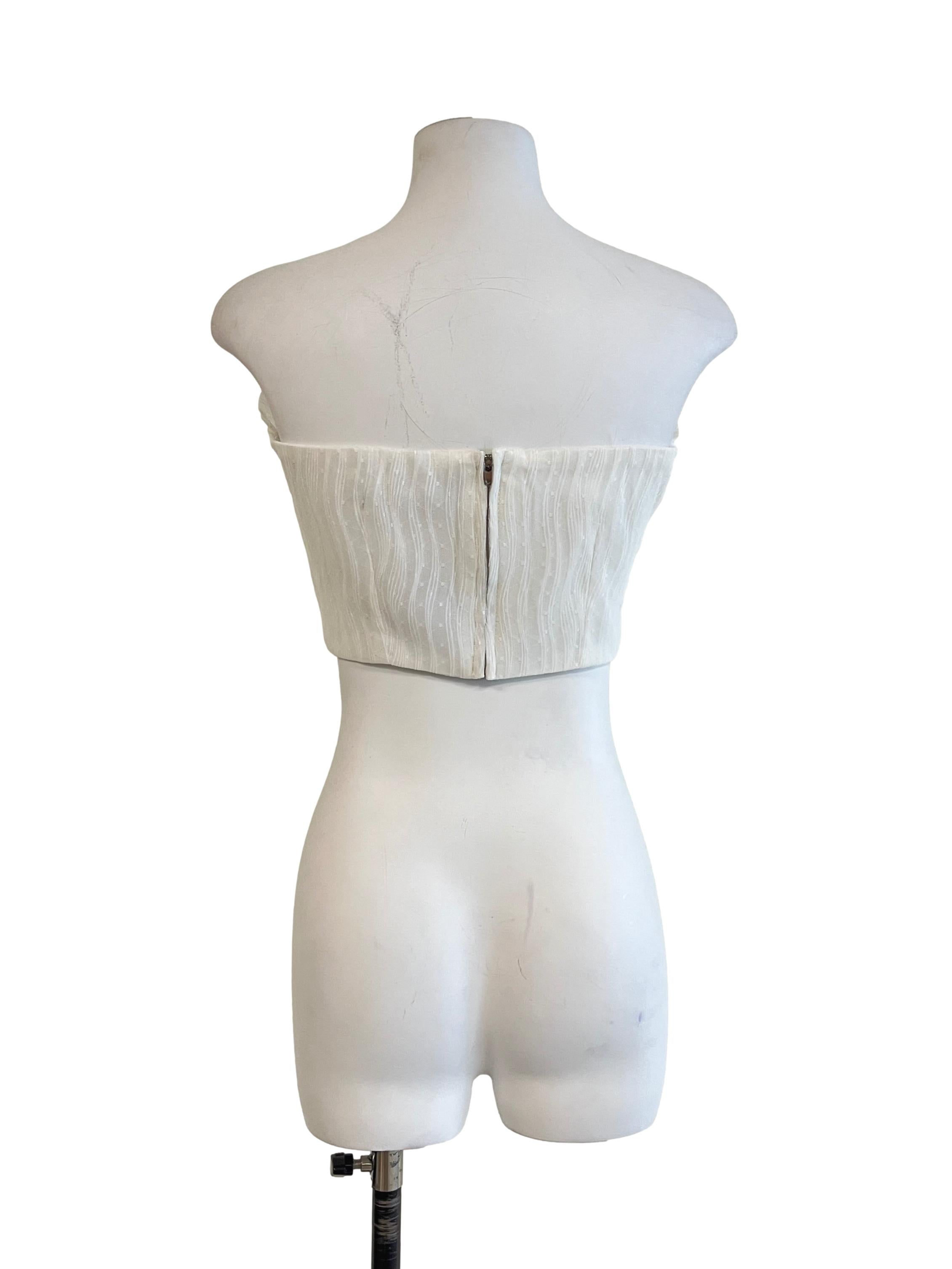 Off White Textured Tube Top