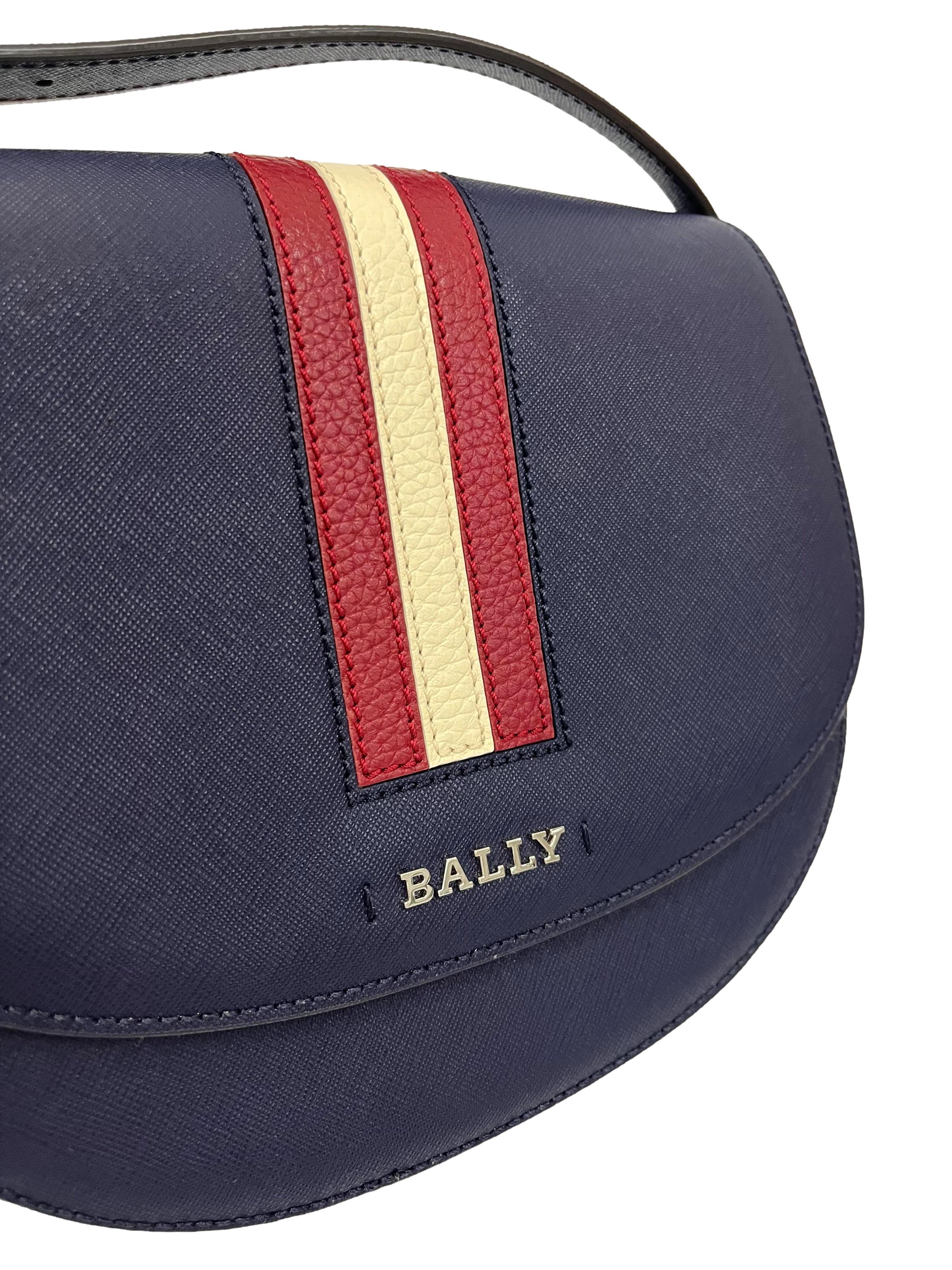 Blue Leather Supra Off White Stripe Crossbody Bag