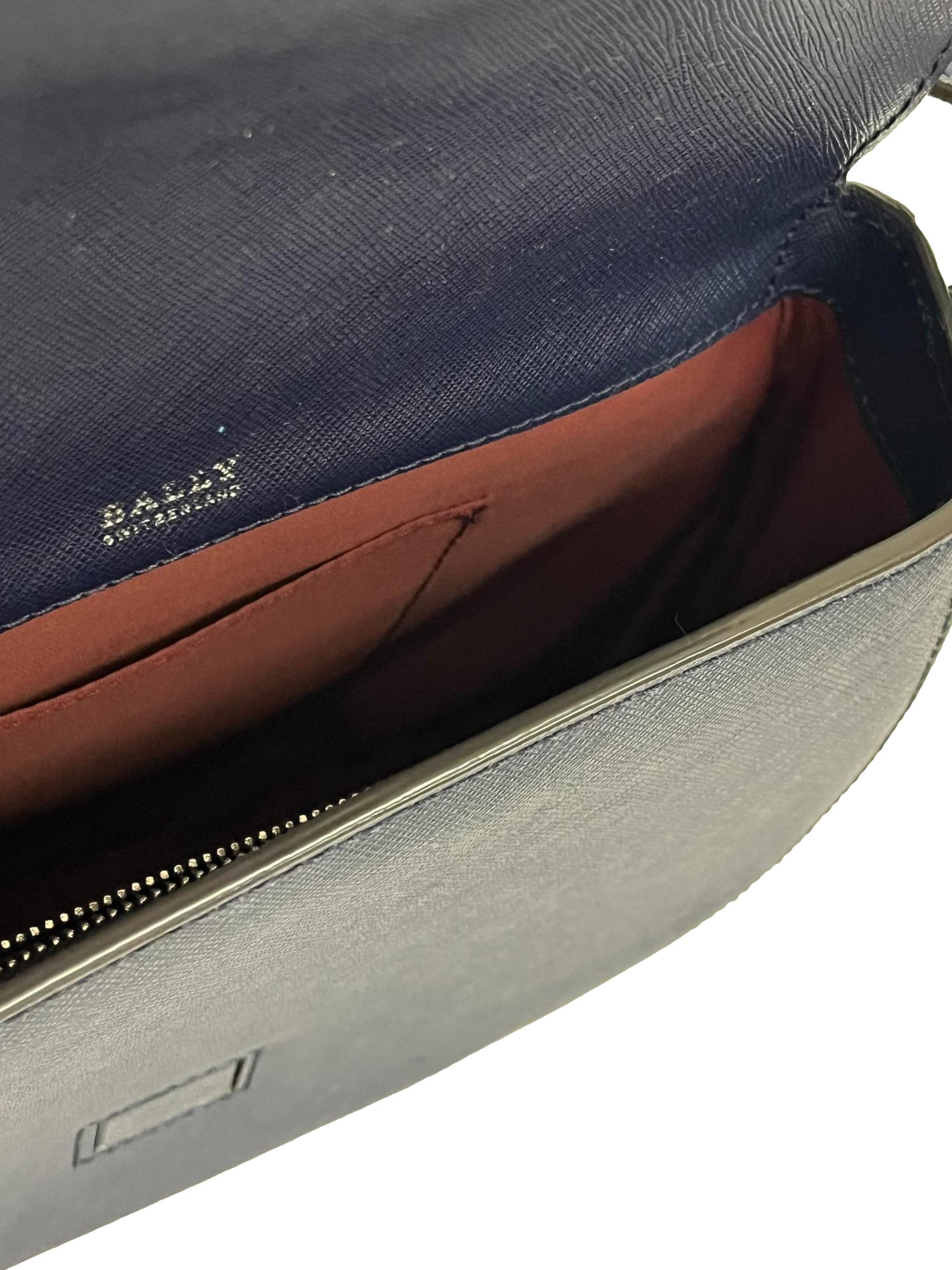 Blue Leather Supra Off White Stripe Crossbody Bag