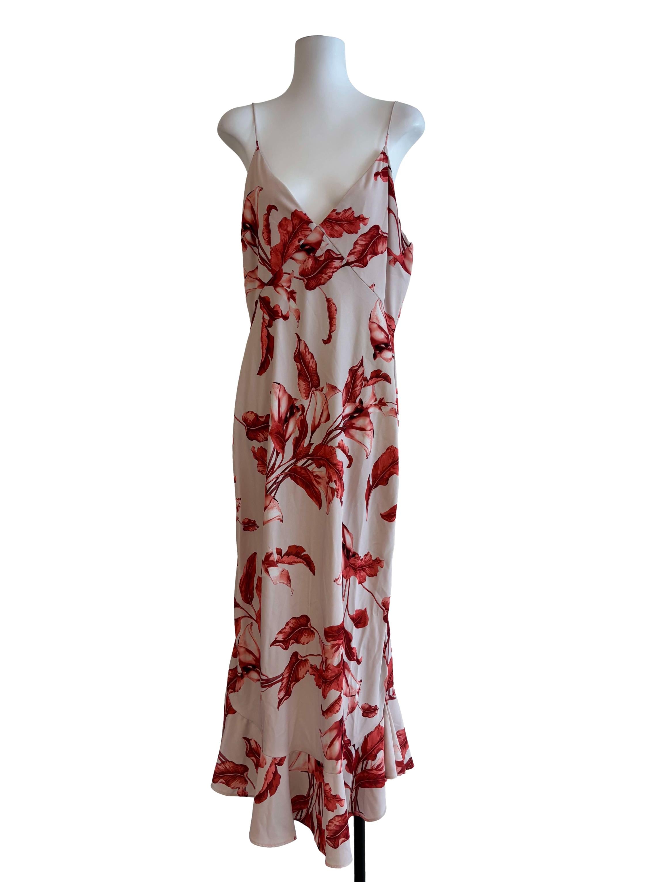 Pink Salt Red Print Cami Dress