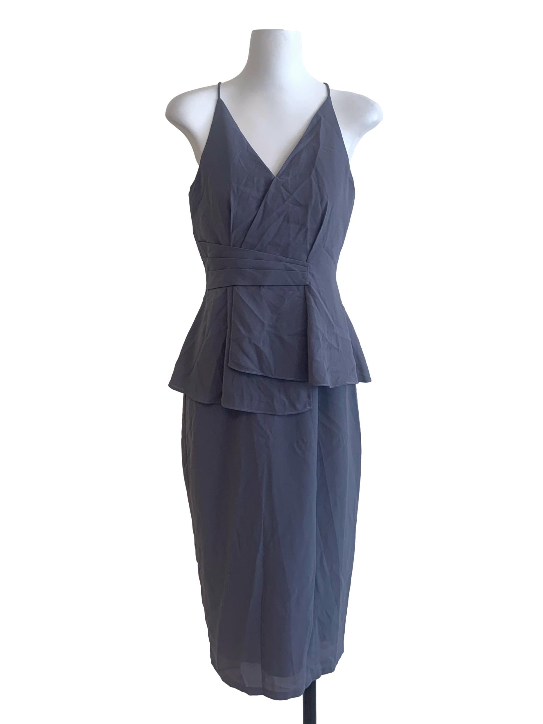 Slate Blue Peplum Dress LB