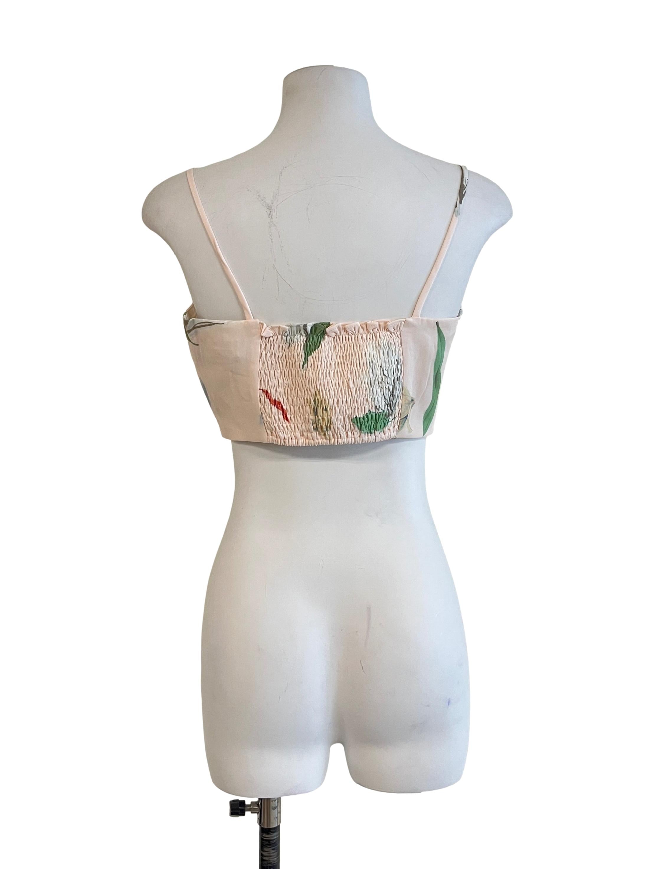 Lemonade Pink Floral Print Crop Top