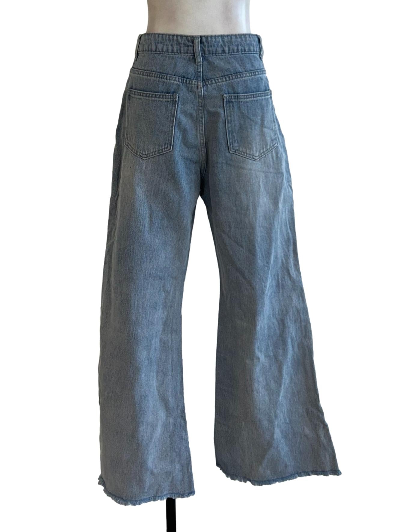 Washed Blue Flare Jeans