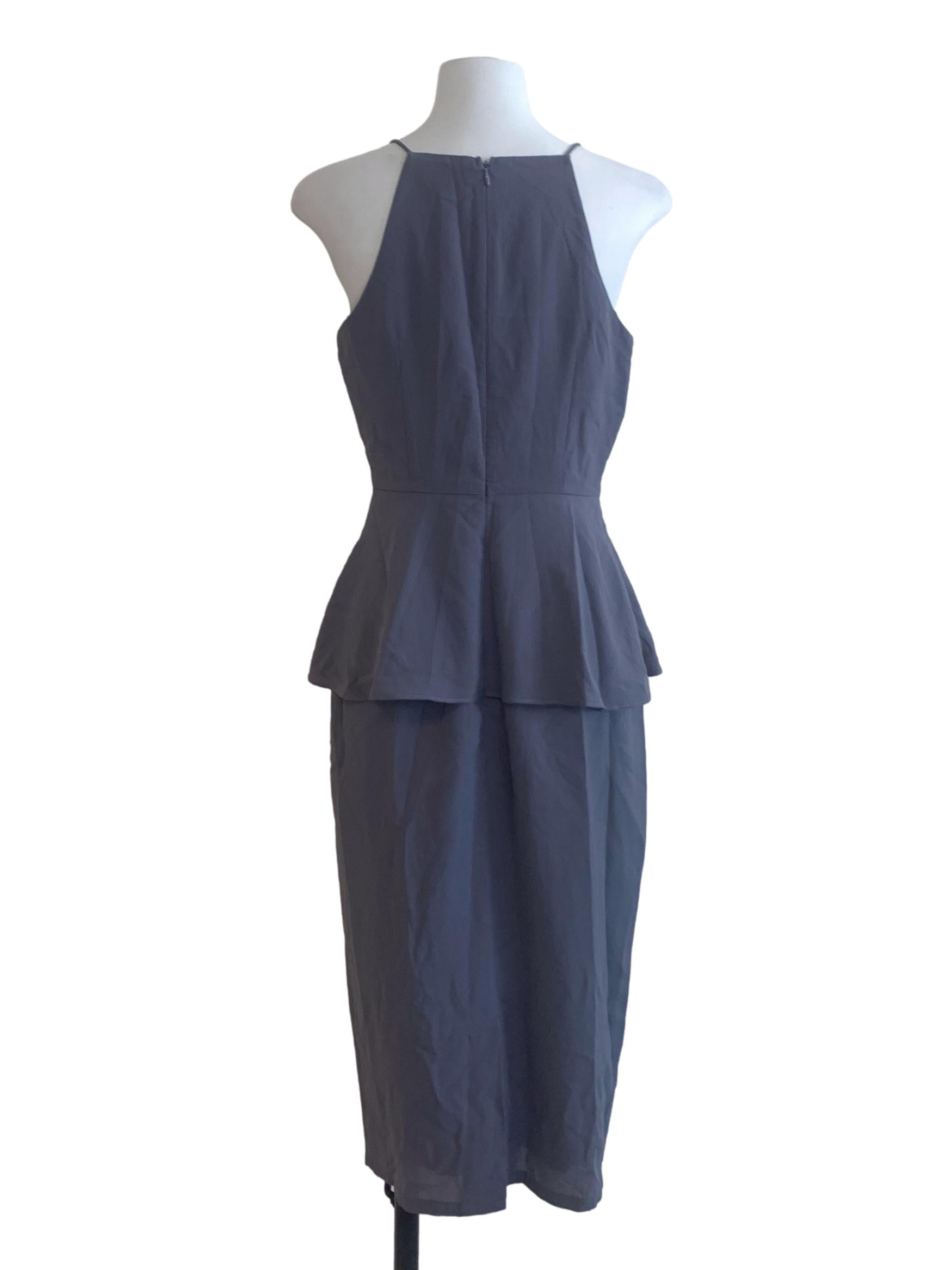 Slate Blue Peplum Dress LB