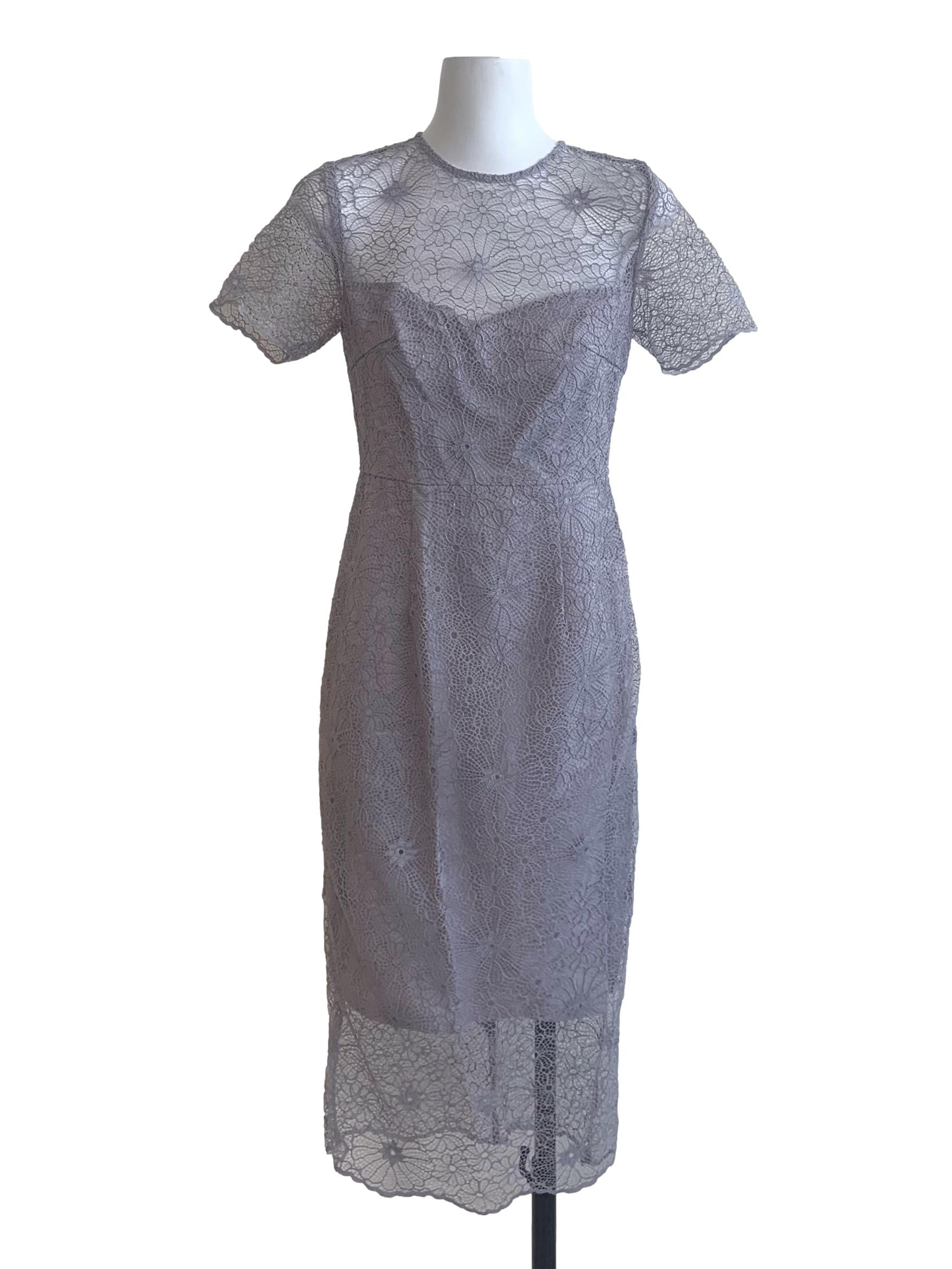 Heather Purple Laced Pattern Dress LB