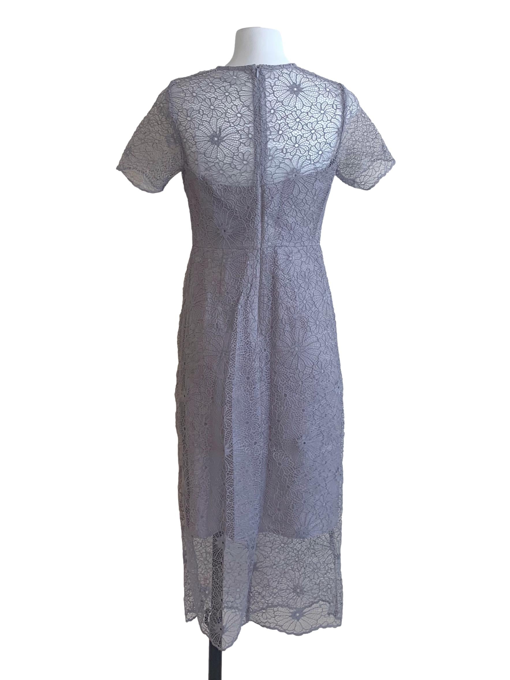 Heather Purple Laced Pattern Dress LB