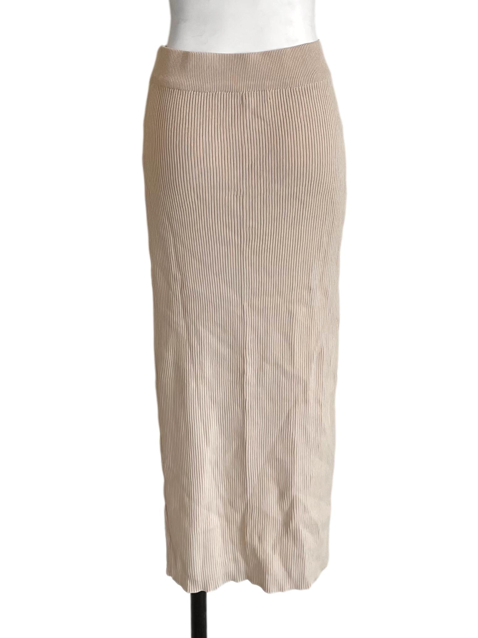 Light Sepia Knit Skinny Skirt