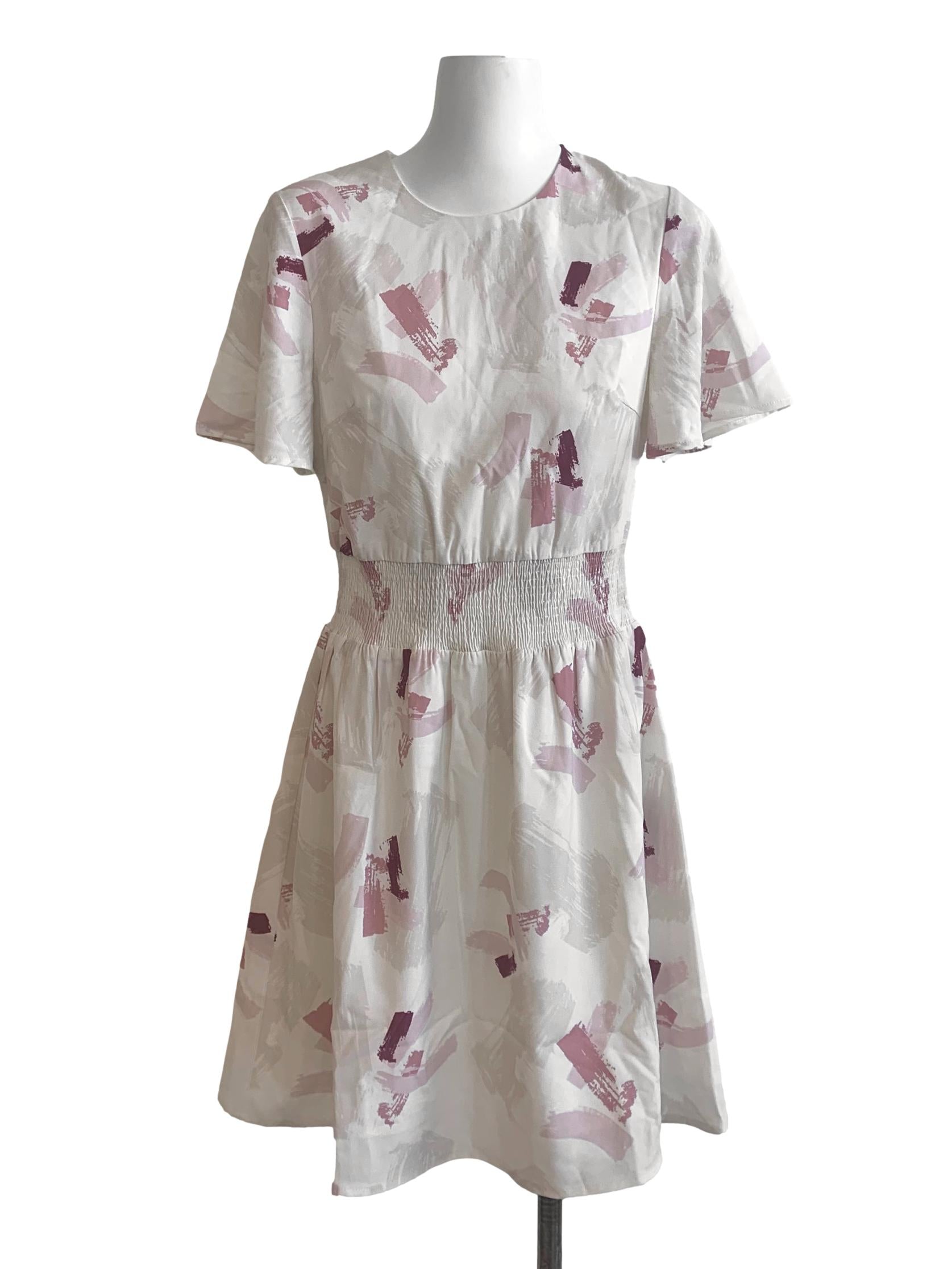 White Floral Pattern Dress LB