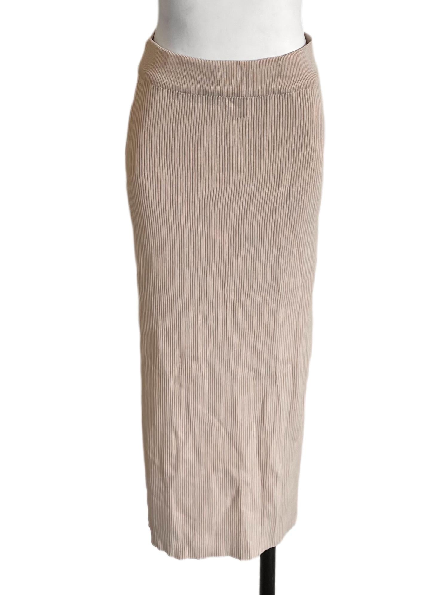 Light Sepia Knit Skinny Skirt