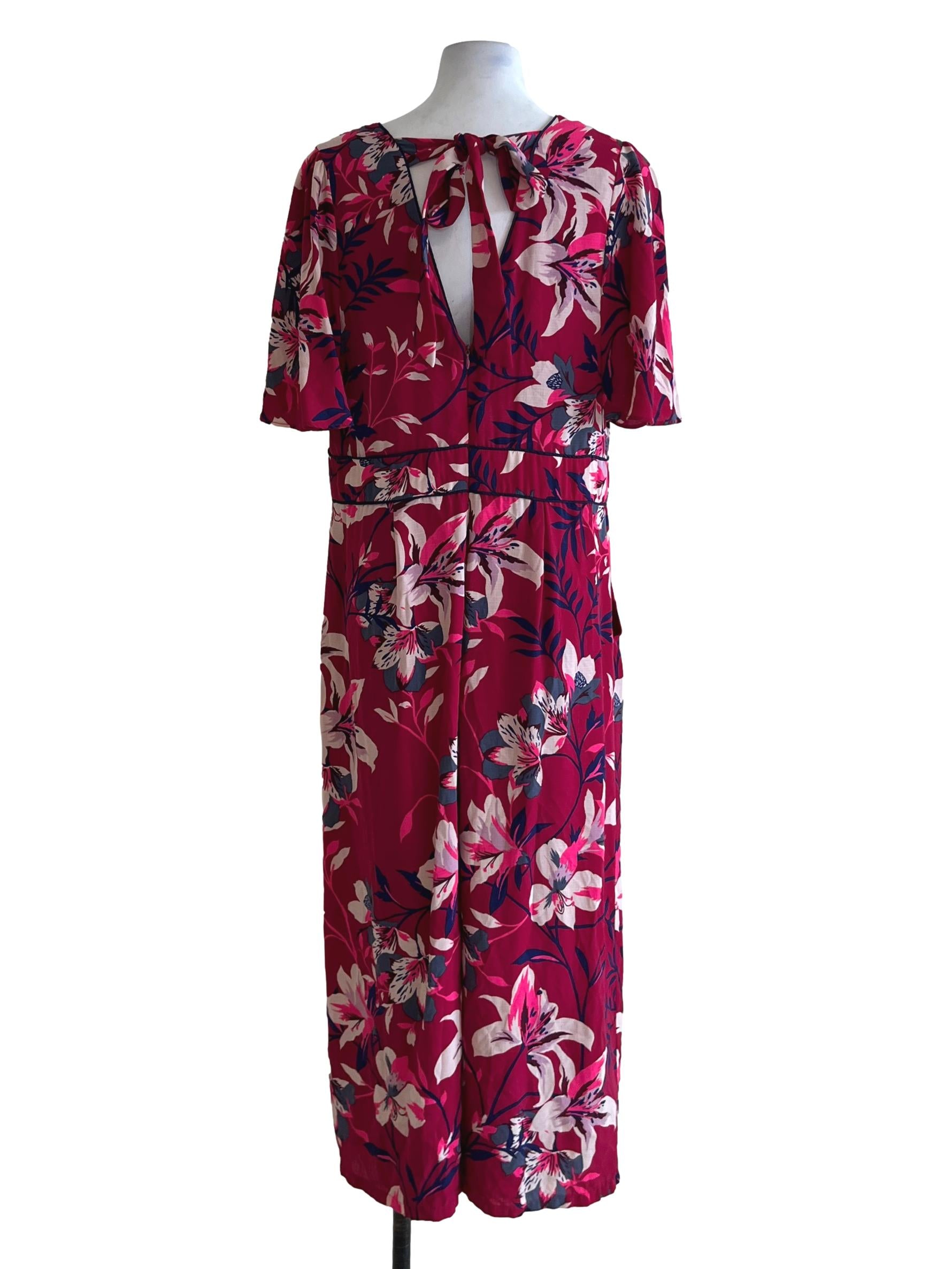 Magenta Purple Floral Jumpsuit