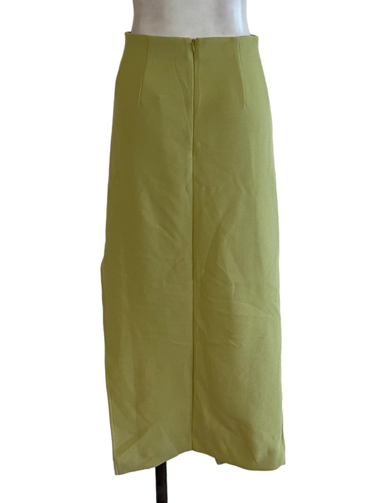 Lime Green Slit Skirt