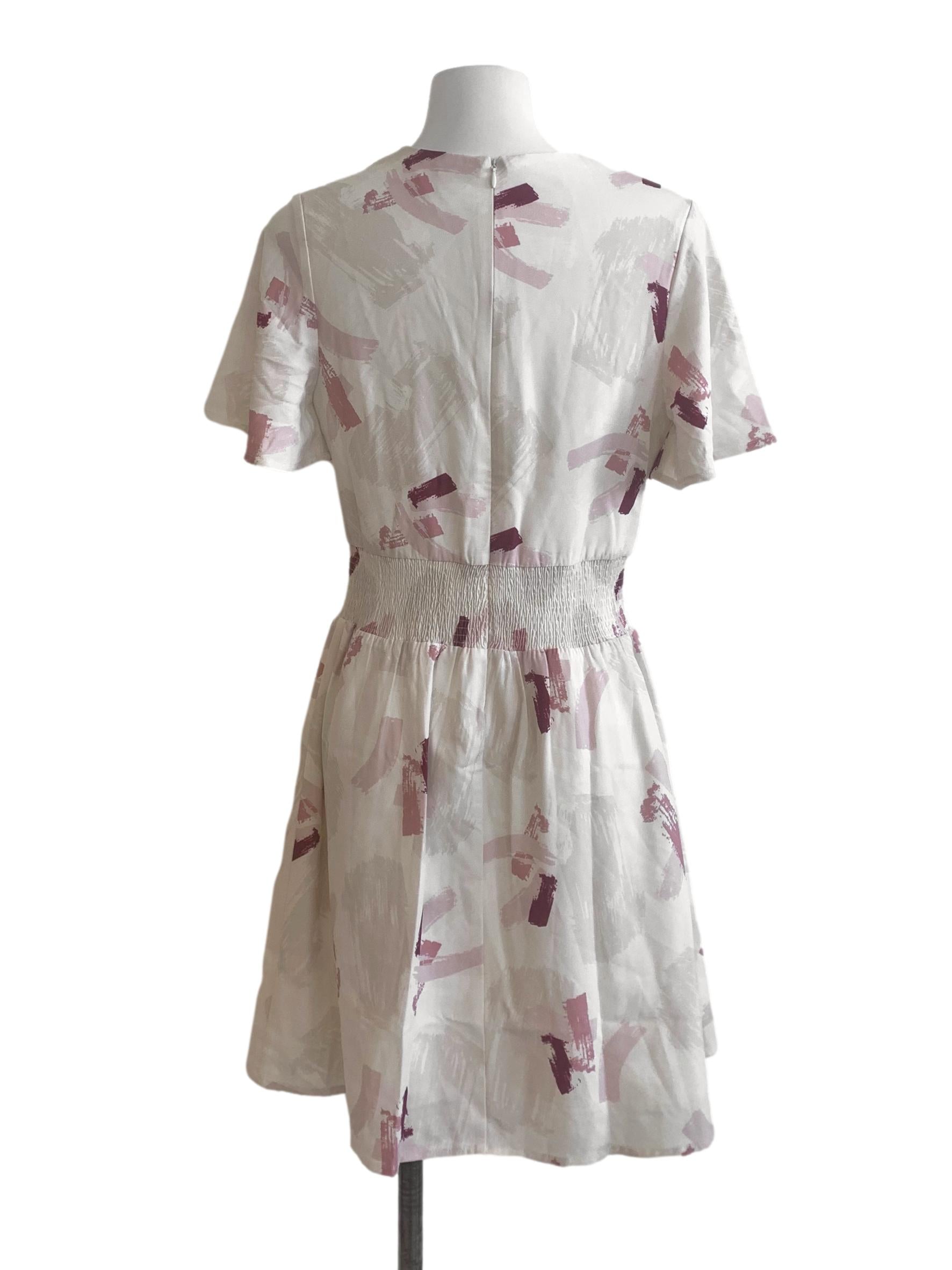 White Floral Pattern Dress LB