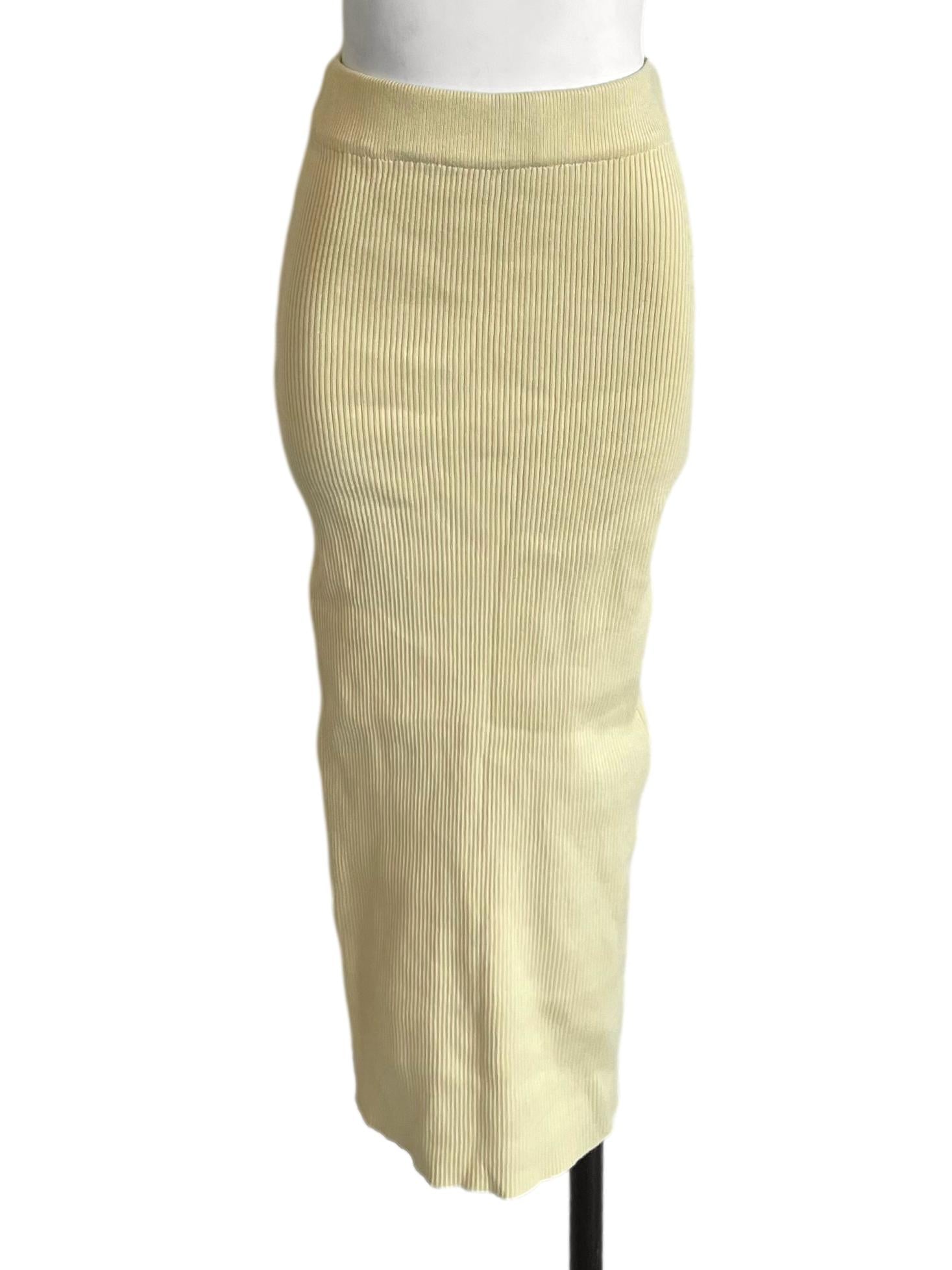 Blonde Knit Skinny Skirt