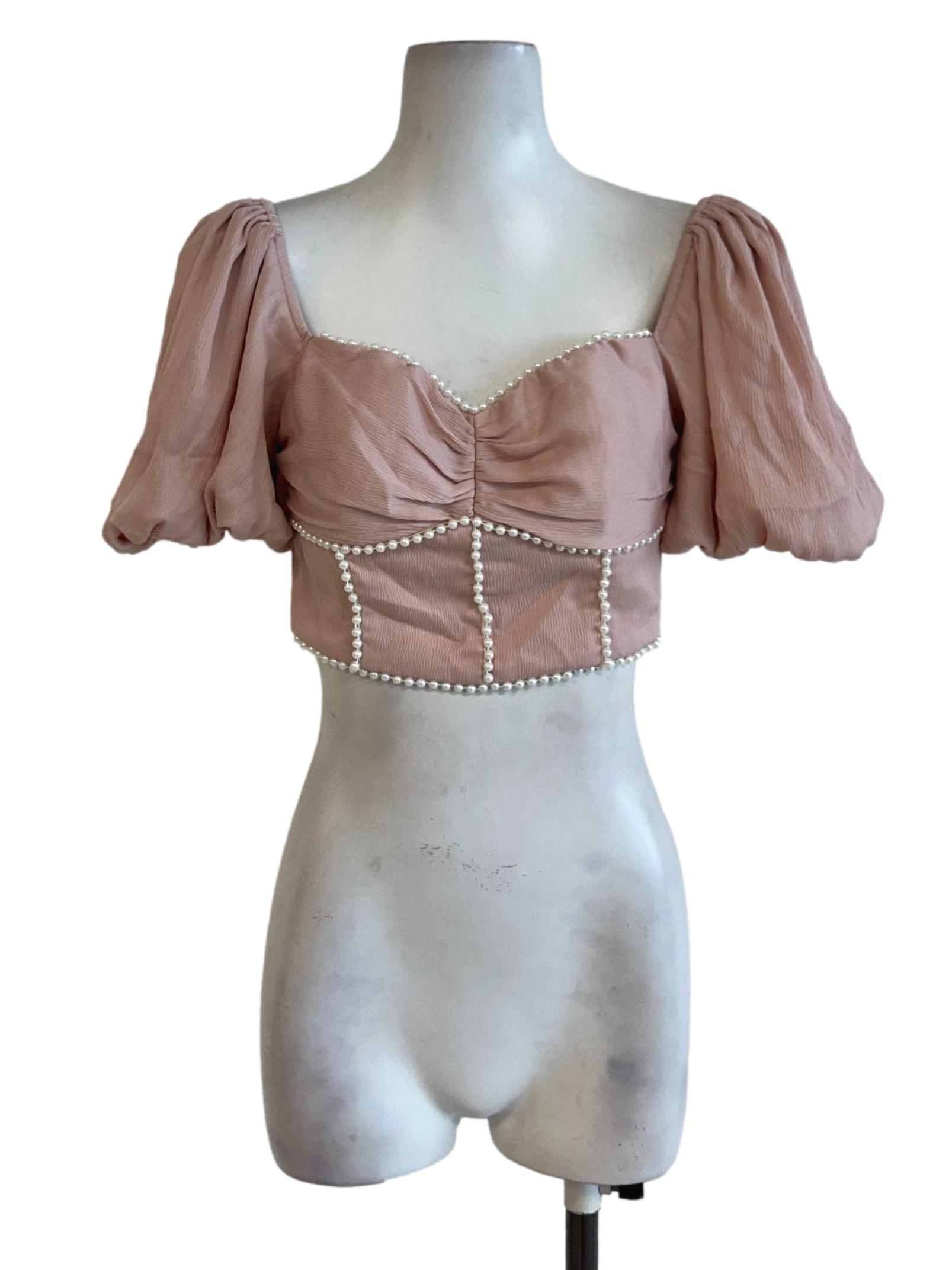 Salmon Pink Textured Top