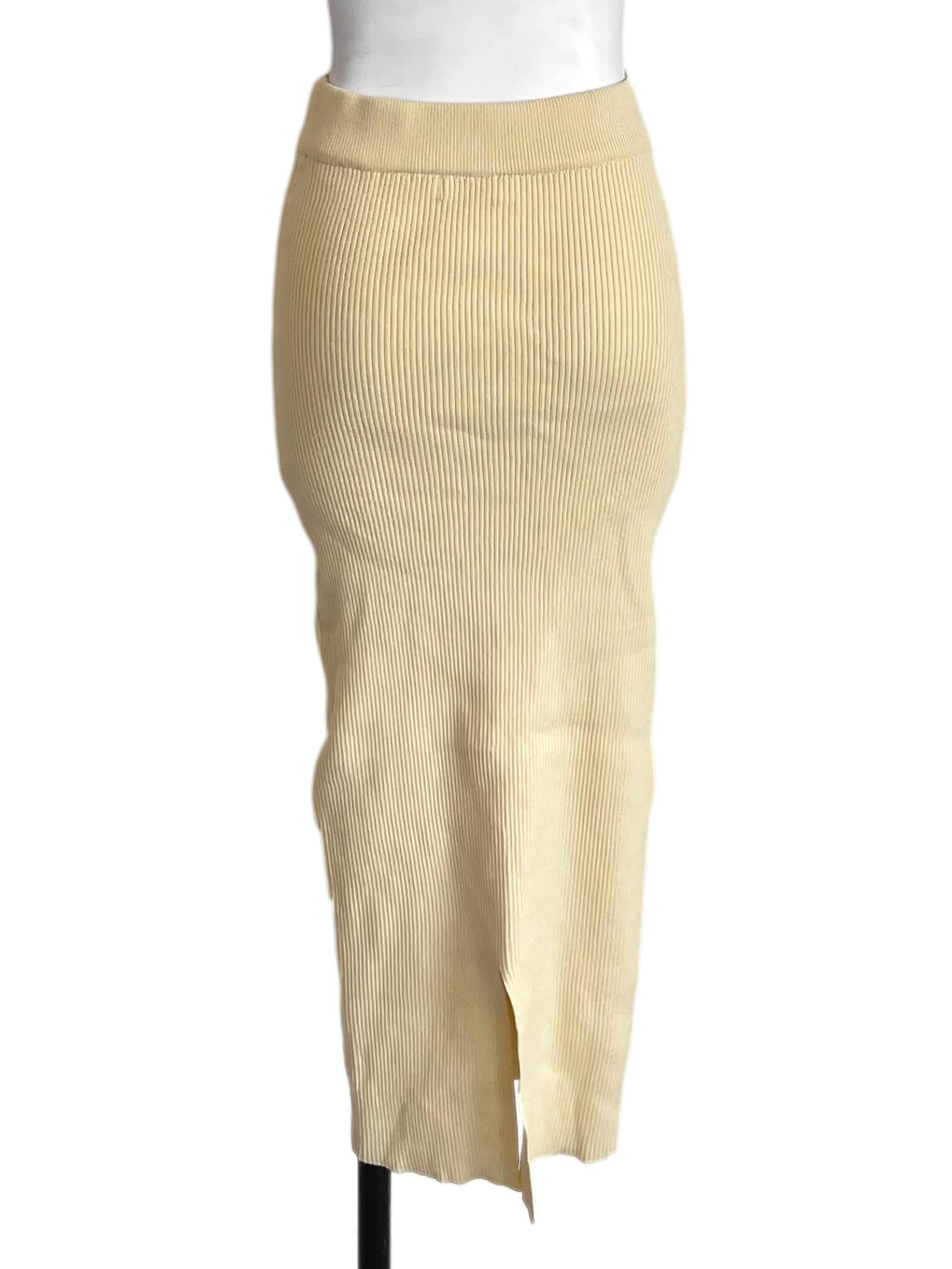 Blonde Knit Skinny Skirt
