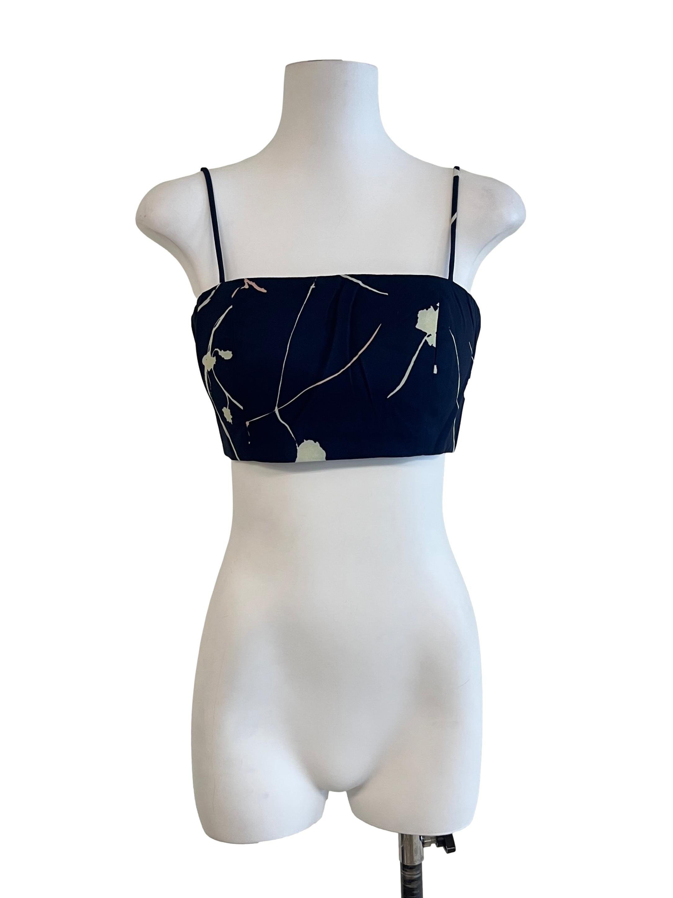 Peacock Blue Contrast Print Top