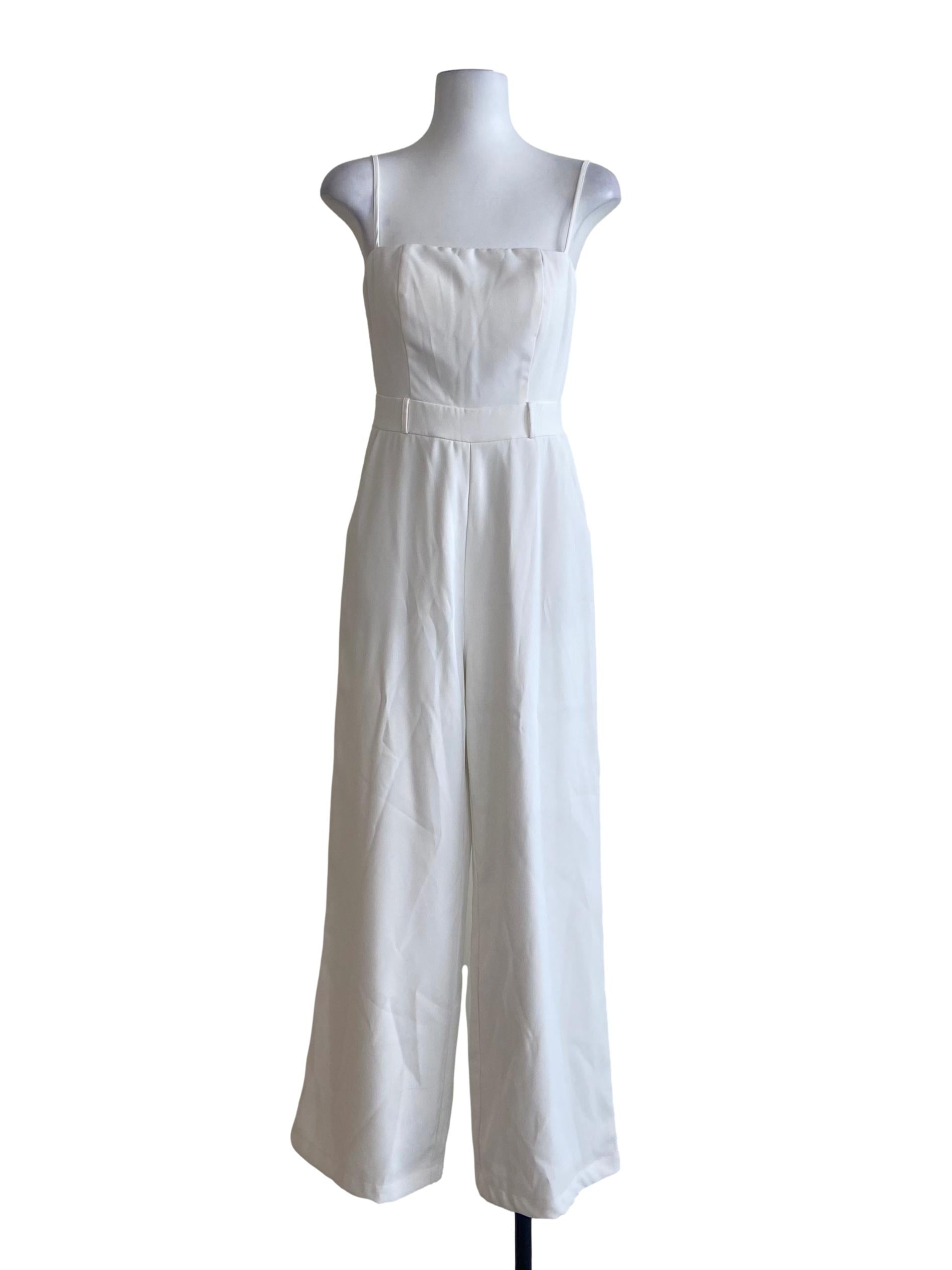 White Spaghetti Strap Jumpsuit