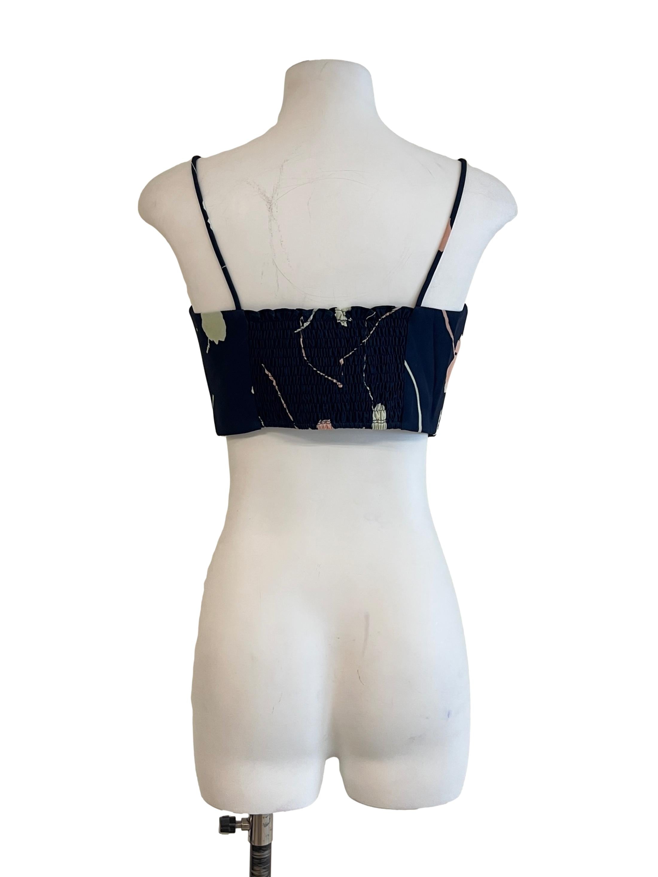Peacock Blue Contrast Print Top