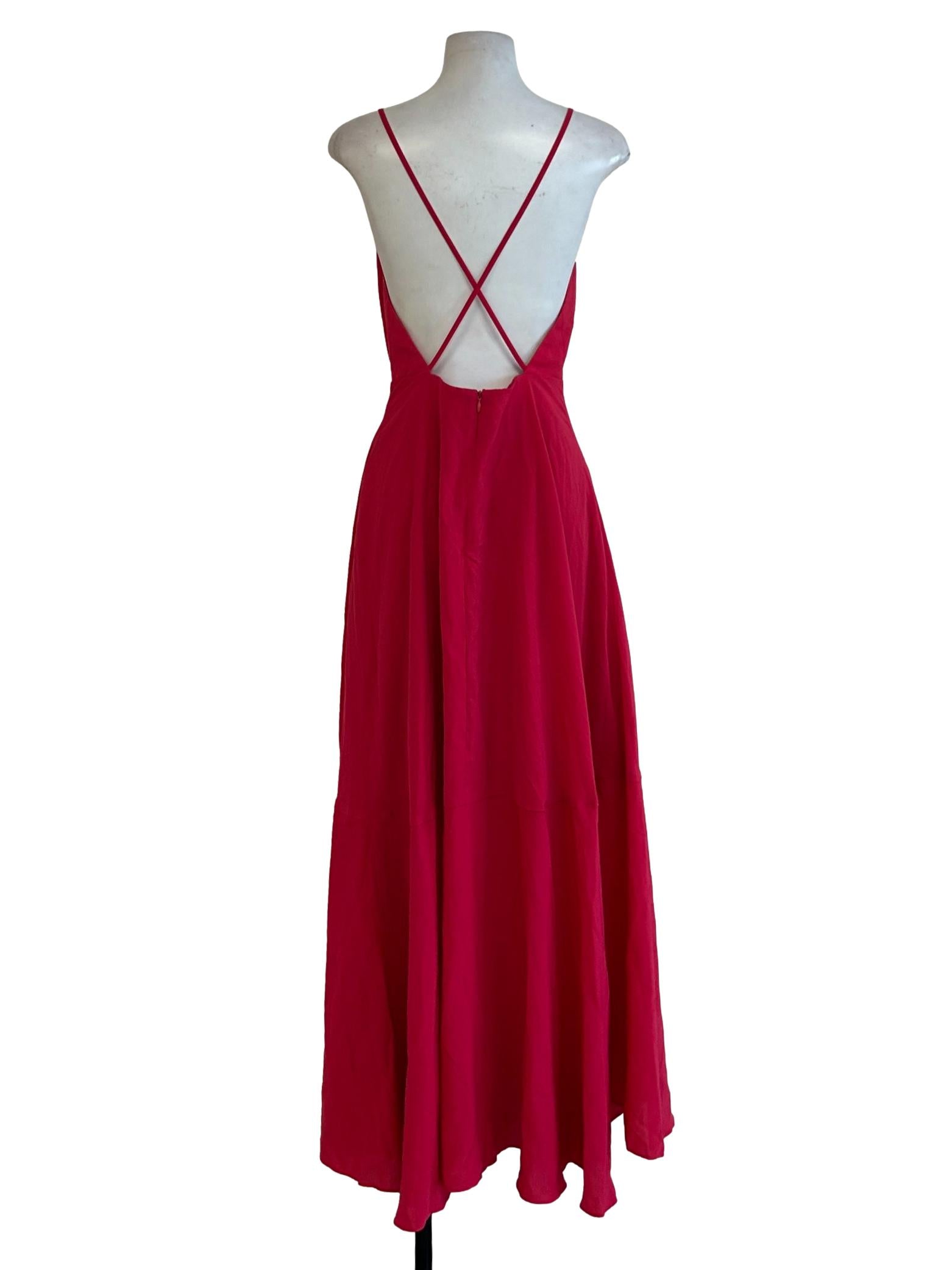 Hot Pink Backless Dress