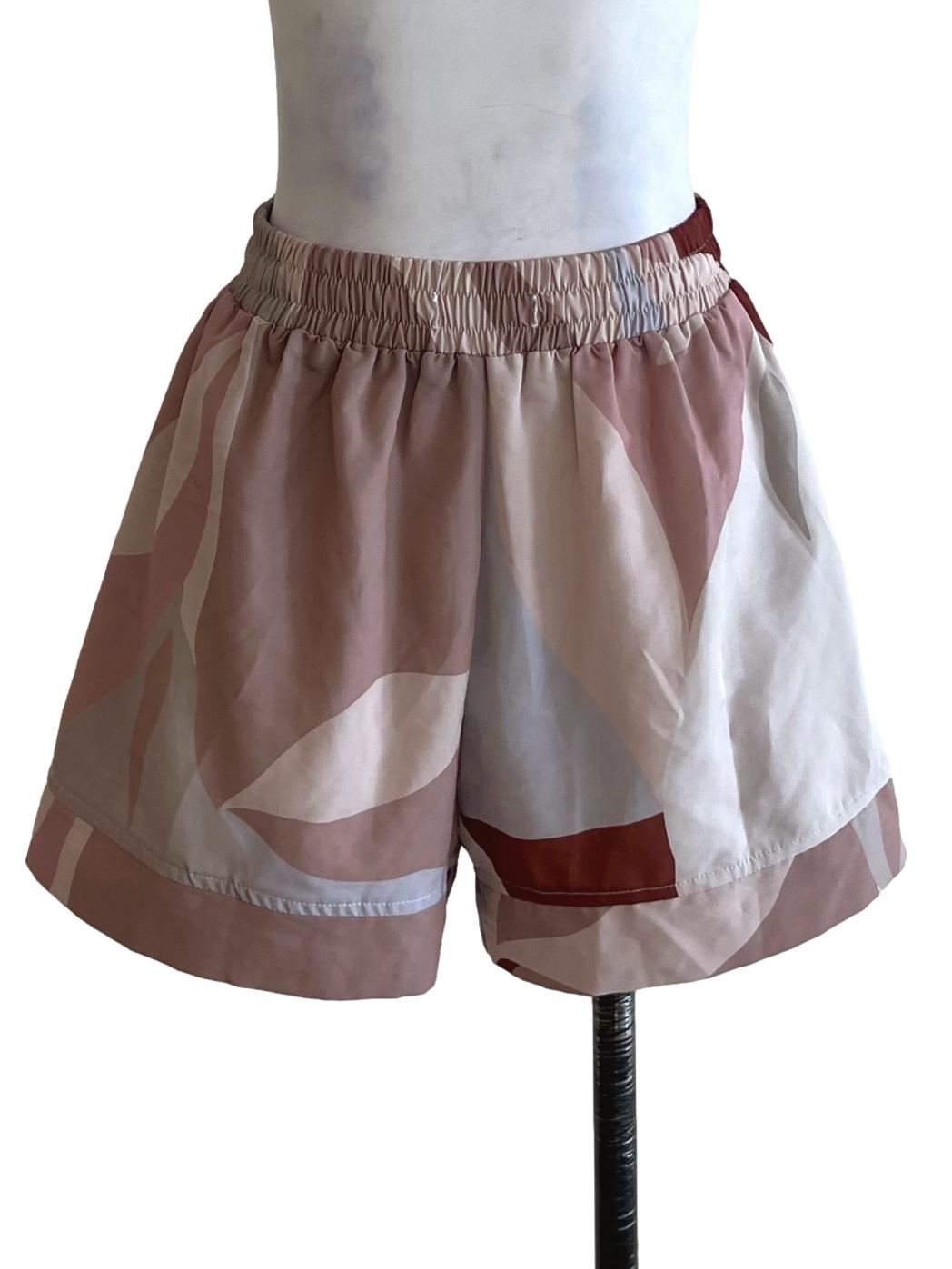 Beige High-Waisted Shorts