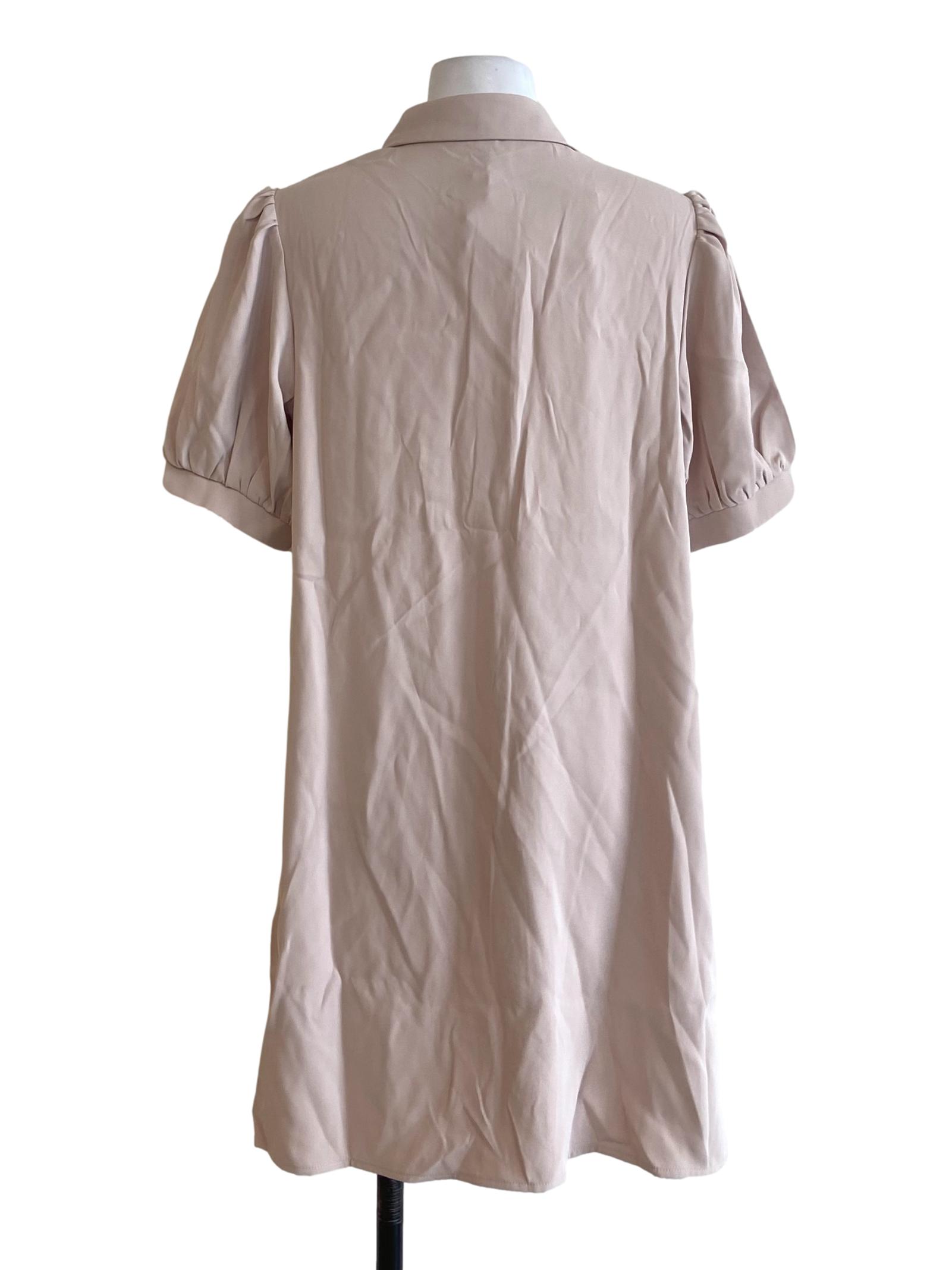 Coconut Button Down Juliet Sleeve Shirt Dress