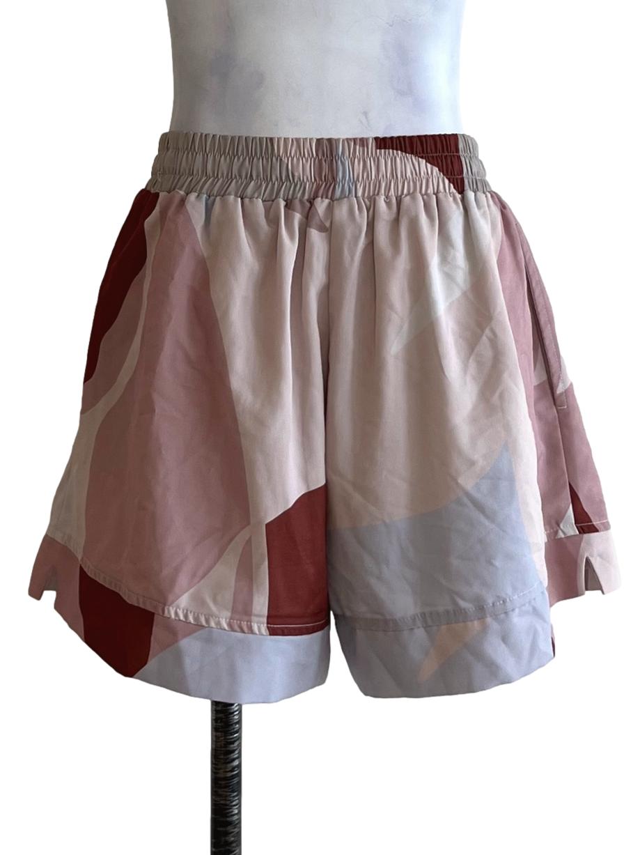 Beige High-Waisted Shorts