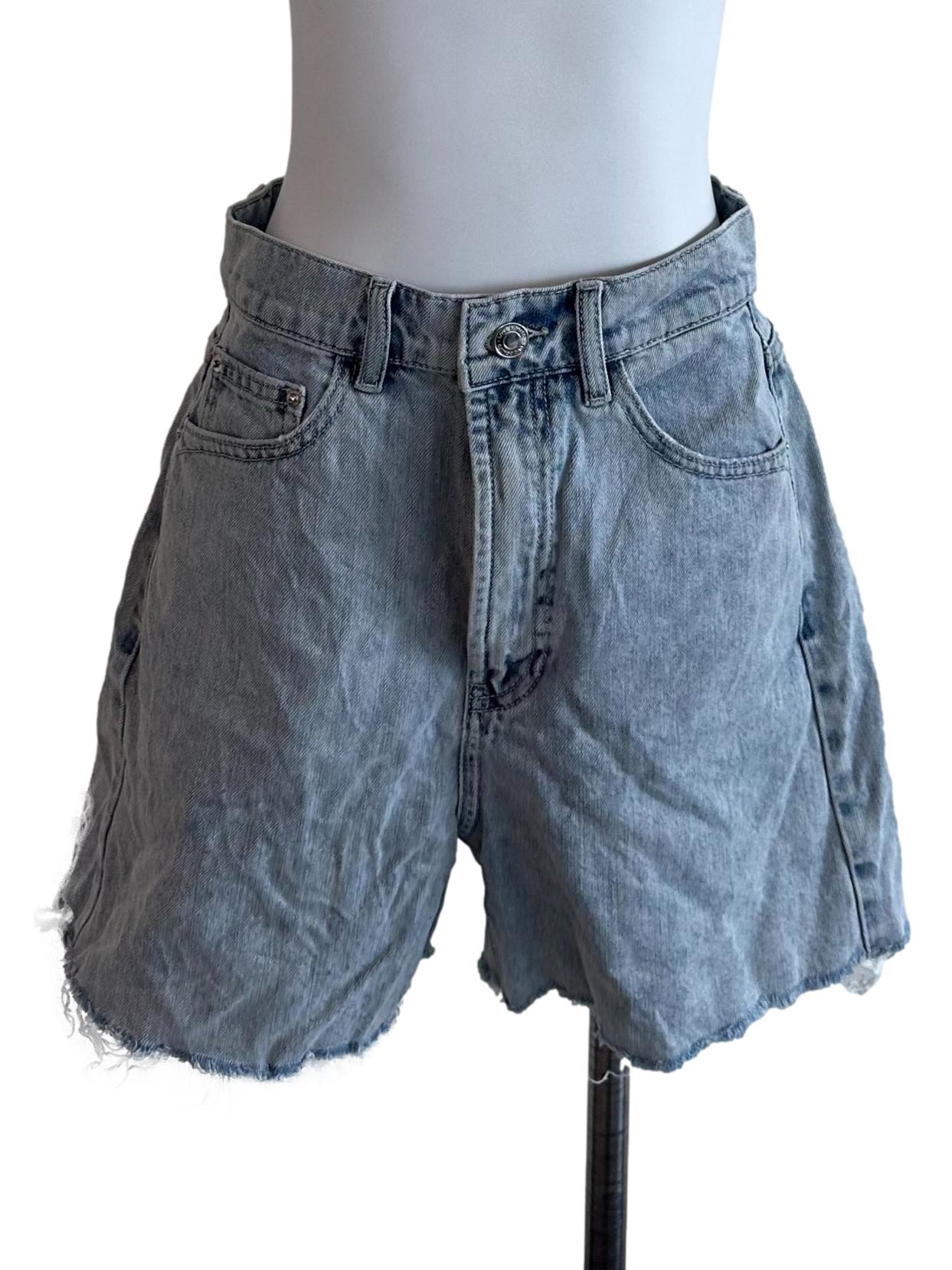 Washed Blue Denim Shorts